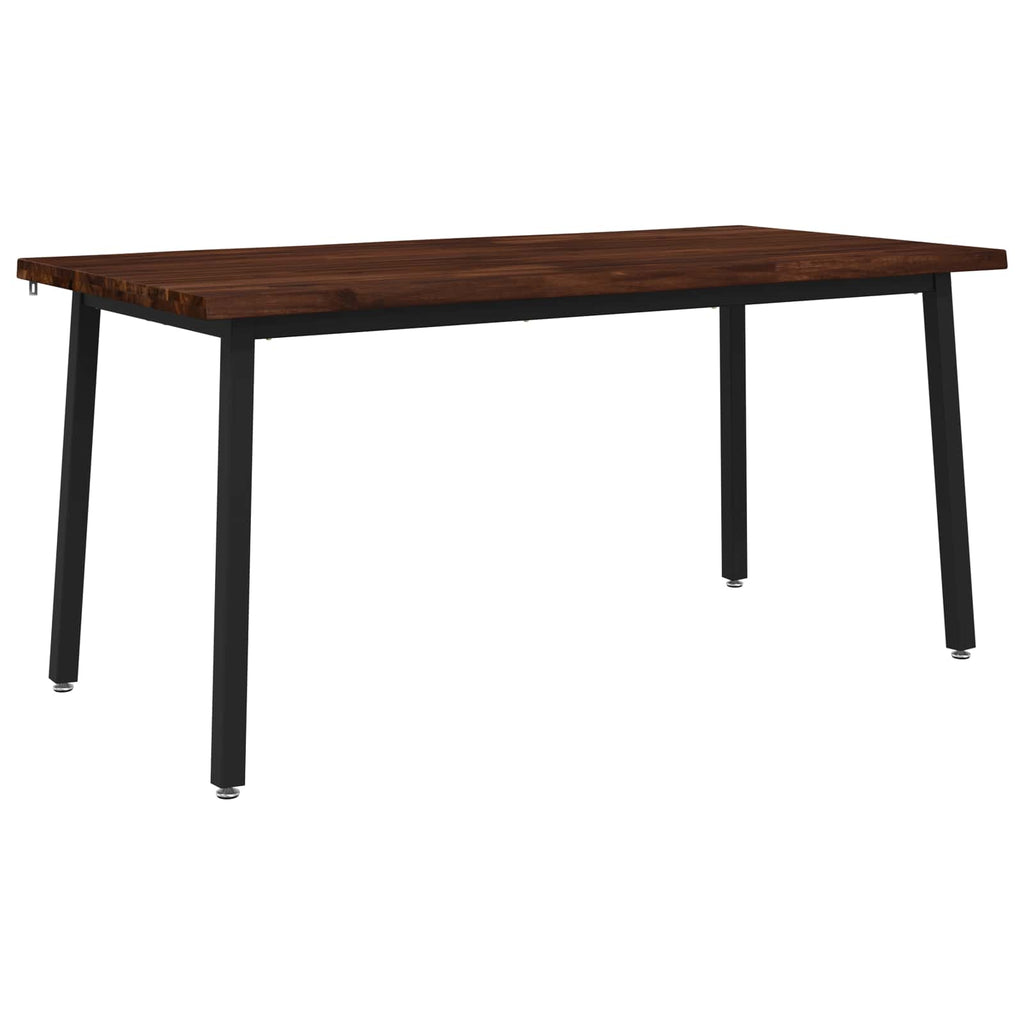 vidaXL Stół jadalny z naturalną krawędzią 160 x 80 x 75 cm Ciemny brąz