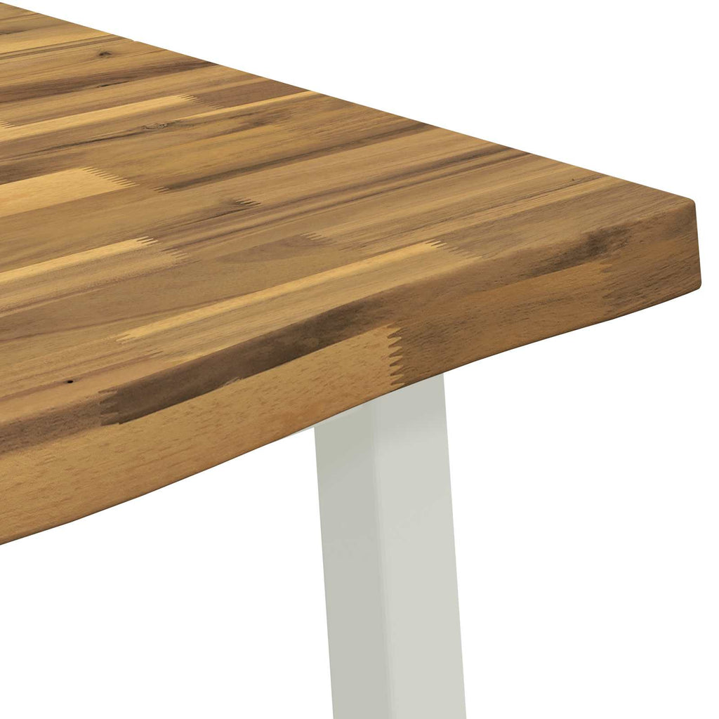 vidaXL Stół jadalny z naturalną krawędzią 160 x 80 x 75 cm Biały