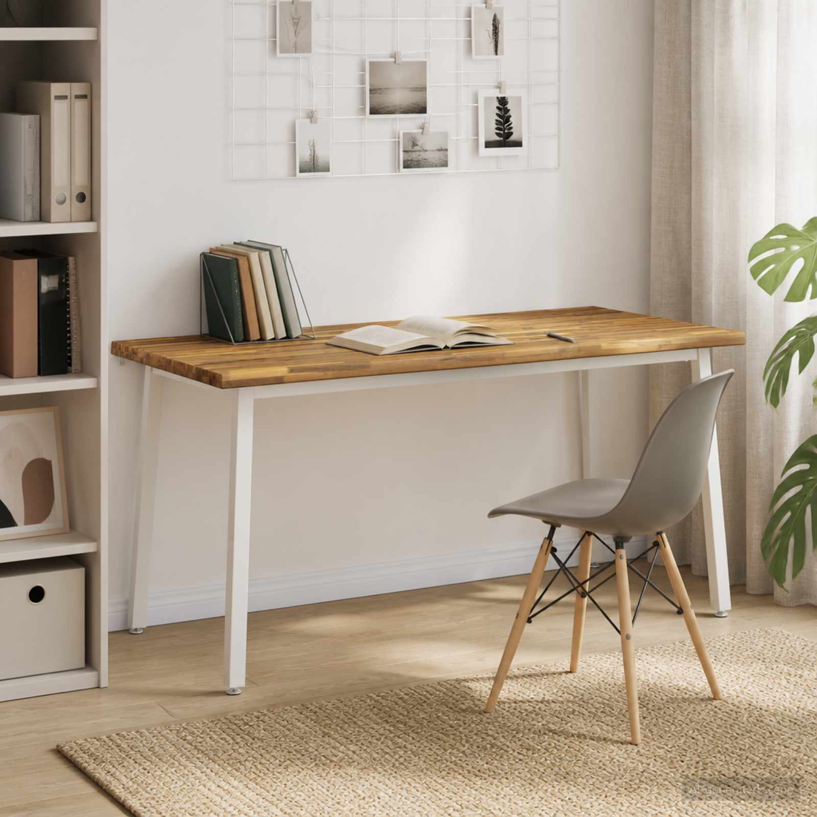 vidaXL Stół jadalny z naturalną krawędzią 160 x 90 x 75 cm Biały