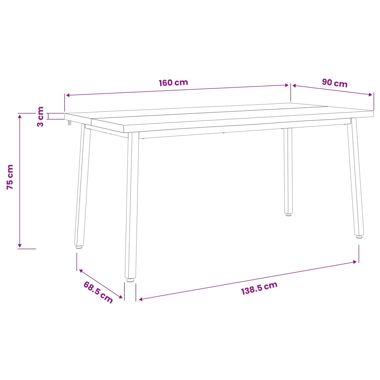 vidaXL Stół jadalny z naturalną krawędzią 160 x 90 x 75 cm Ciemny brąz