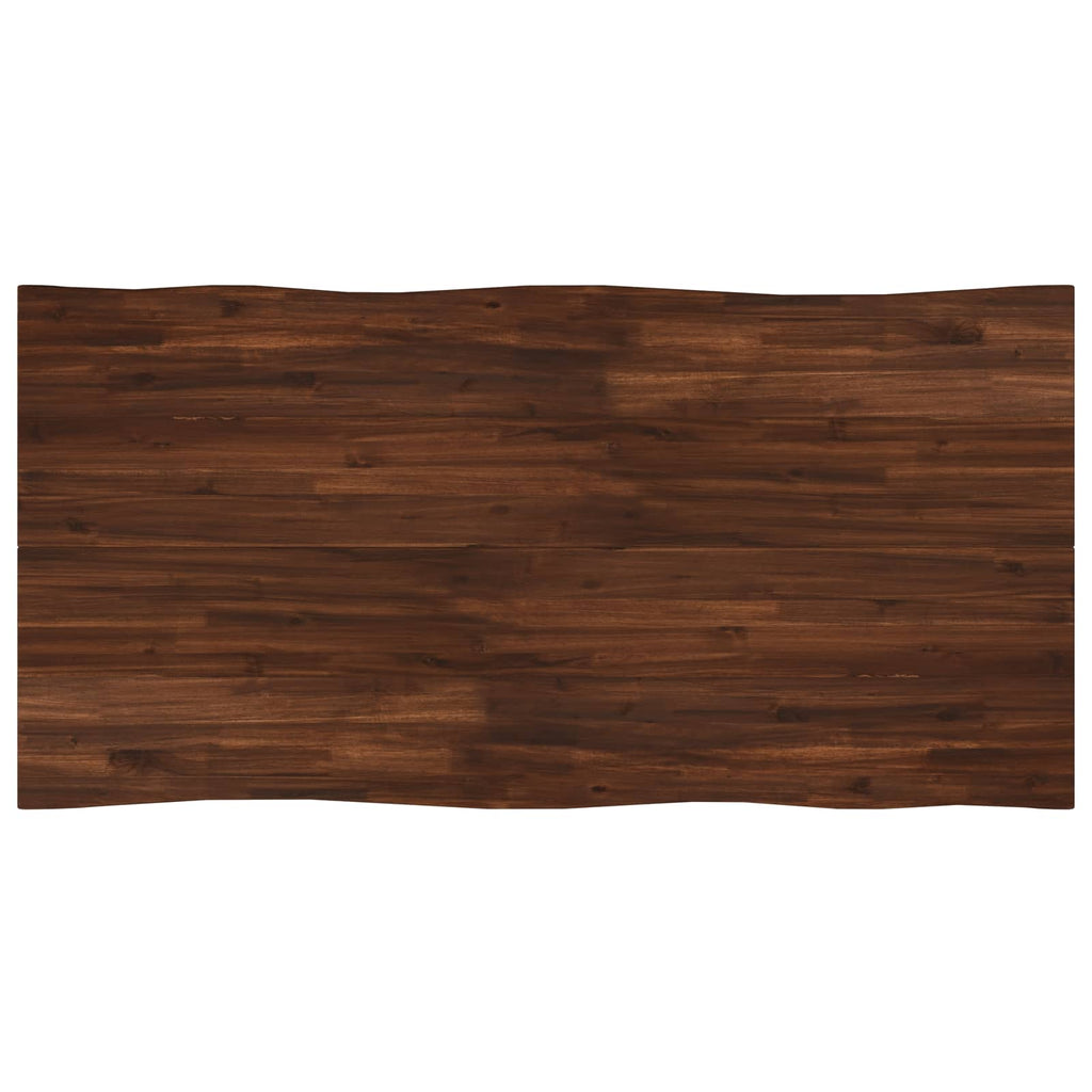 vidaXL Stół jadalny z naturalną krawędzią 160 x 90 x 75 cm Ciemny brąz