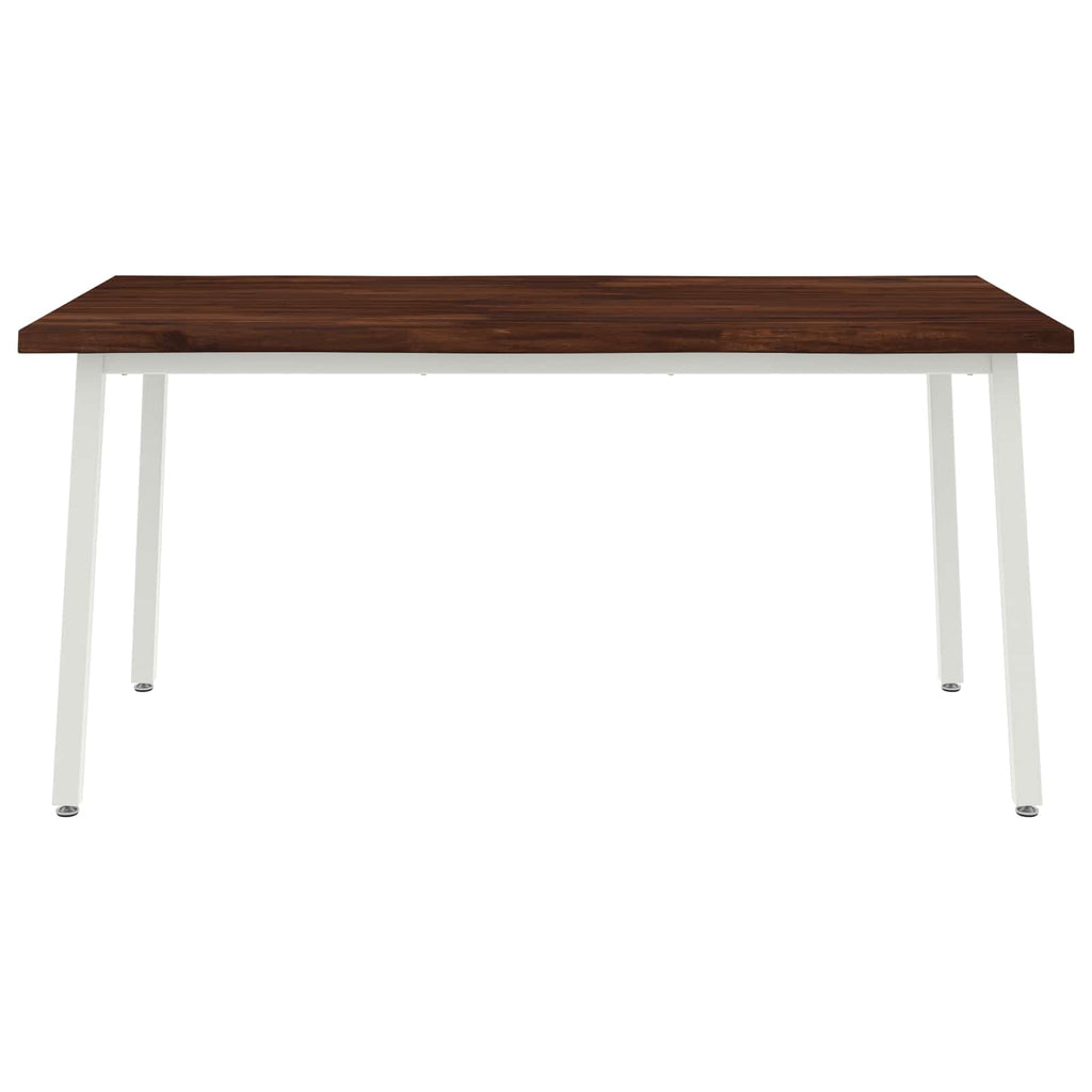 vidaXL Stół jadalny z naturalną krawędzią 160 x 90 x 75 cm Ciemny brąz