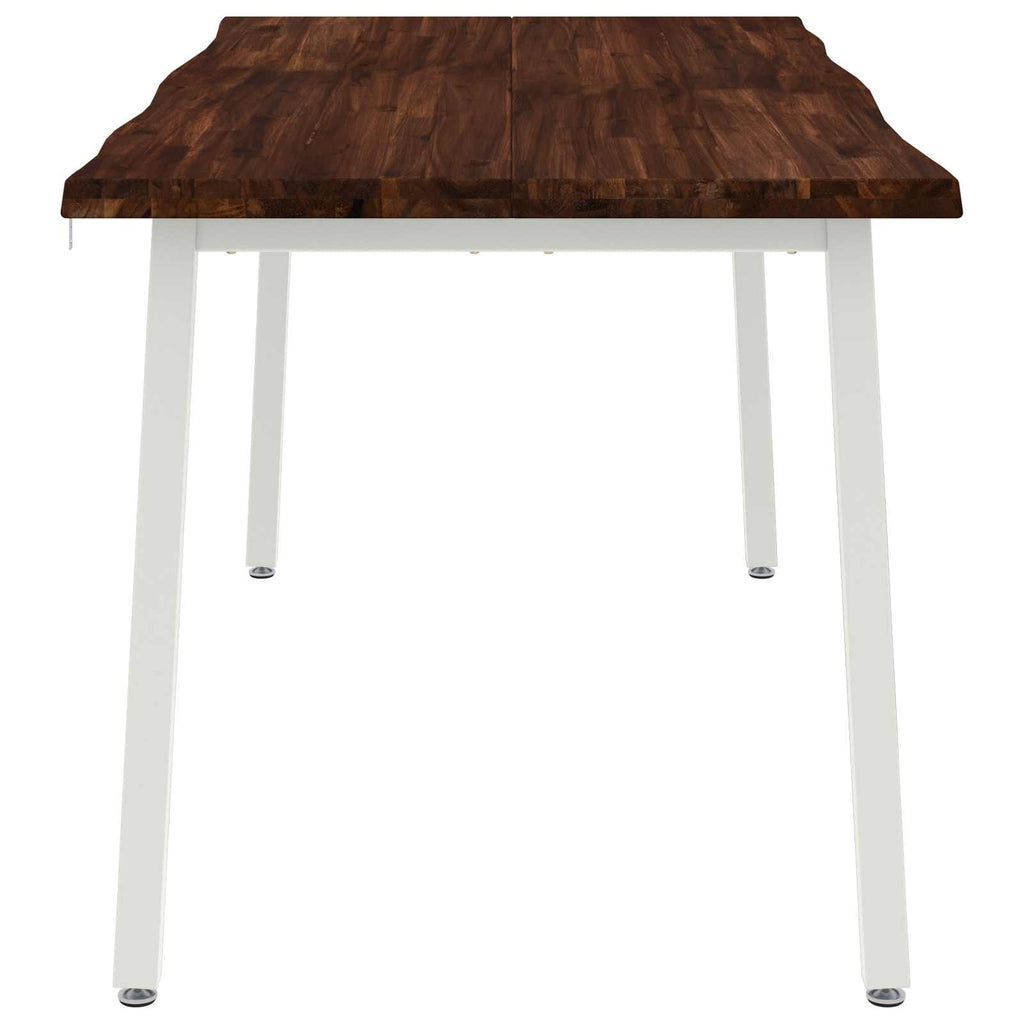 vidaXL Stół jadalny z naturalną krawędzią 160 x 90 x 75 cm Ciemny brąz