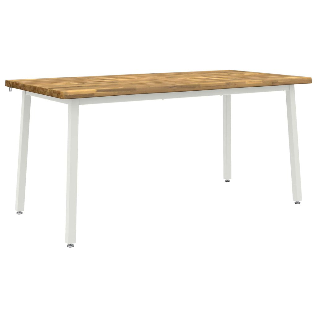 vidaXL Stół jadalny z naturalną krawędzią 160 x 90 x 75 cm Biały