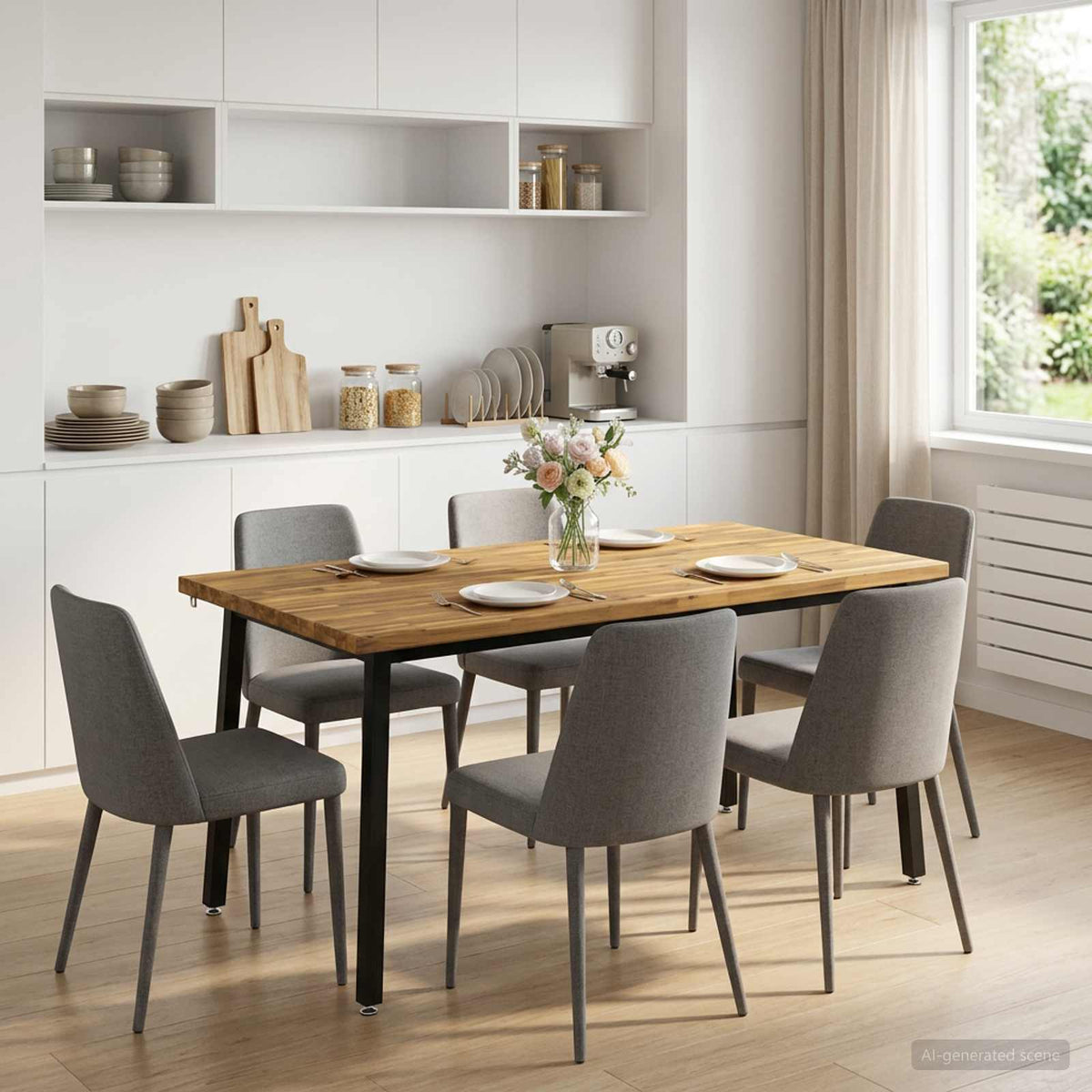 vidaXL Kwadratowy stół do jedzenia 160 x 80 x 75 cm Lite Drewno Akacji