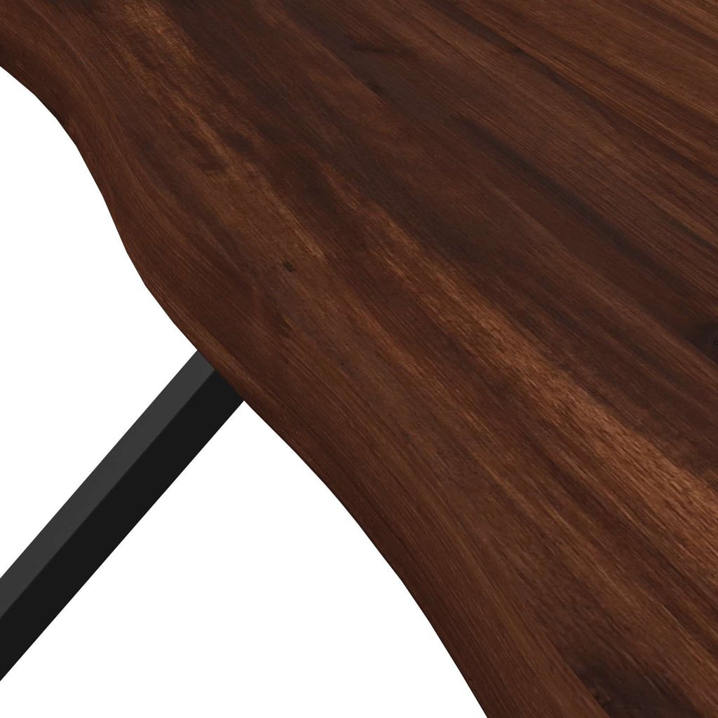 vidaXL Stół jadalny z naturalną krawędzią 140 x 80 x 75 cm Ciemny brąz