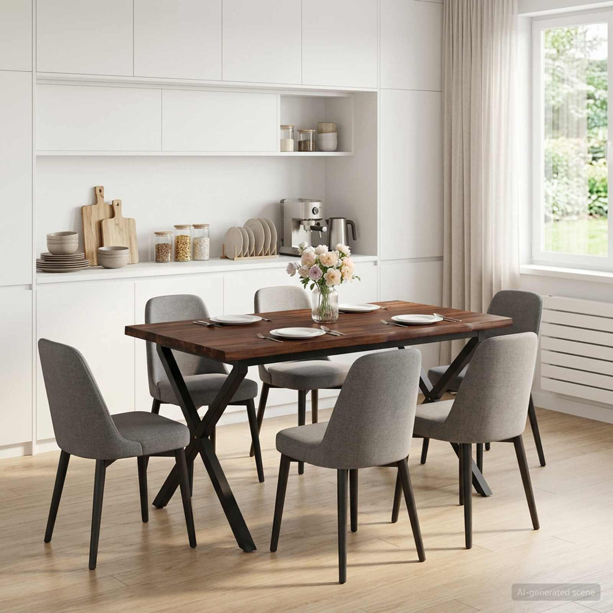 vidaXL Stół jadalny z naturalną krawędzią 140 x 80 x 75 cm Ciemny brąz