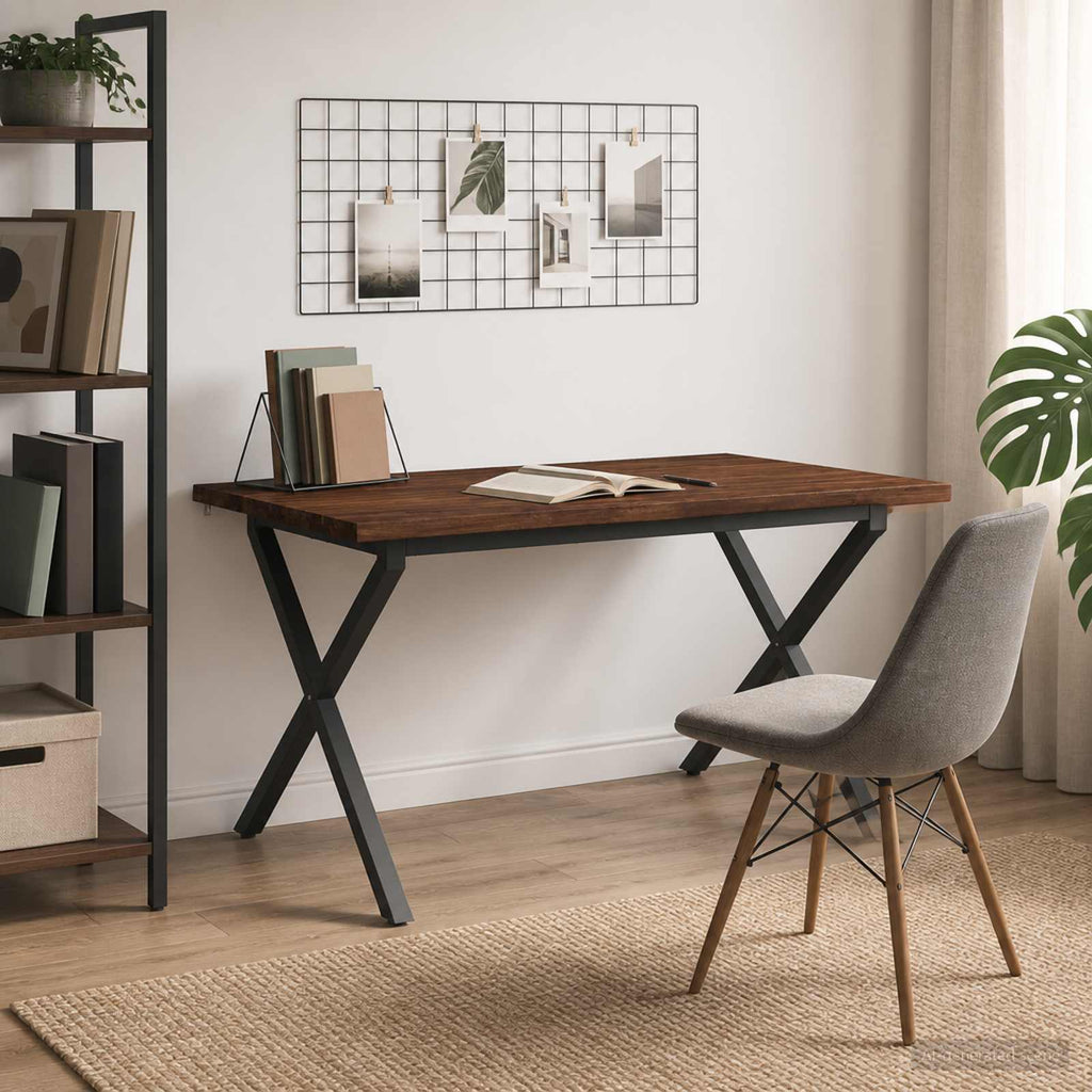 vidaXL Stół jadalny z naturalną krawędzią 140 x 80 x 75 cm Ciemny brąz