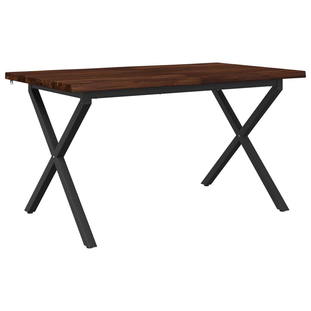 vidaXL Stół jadalny z naturalną krawędzią 140 x 80 x 75 cm Ciemny brąz