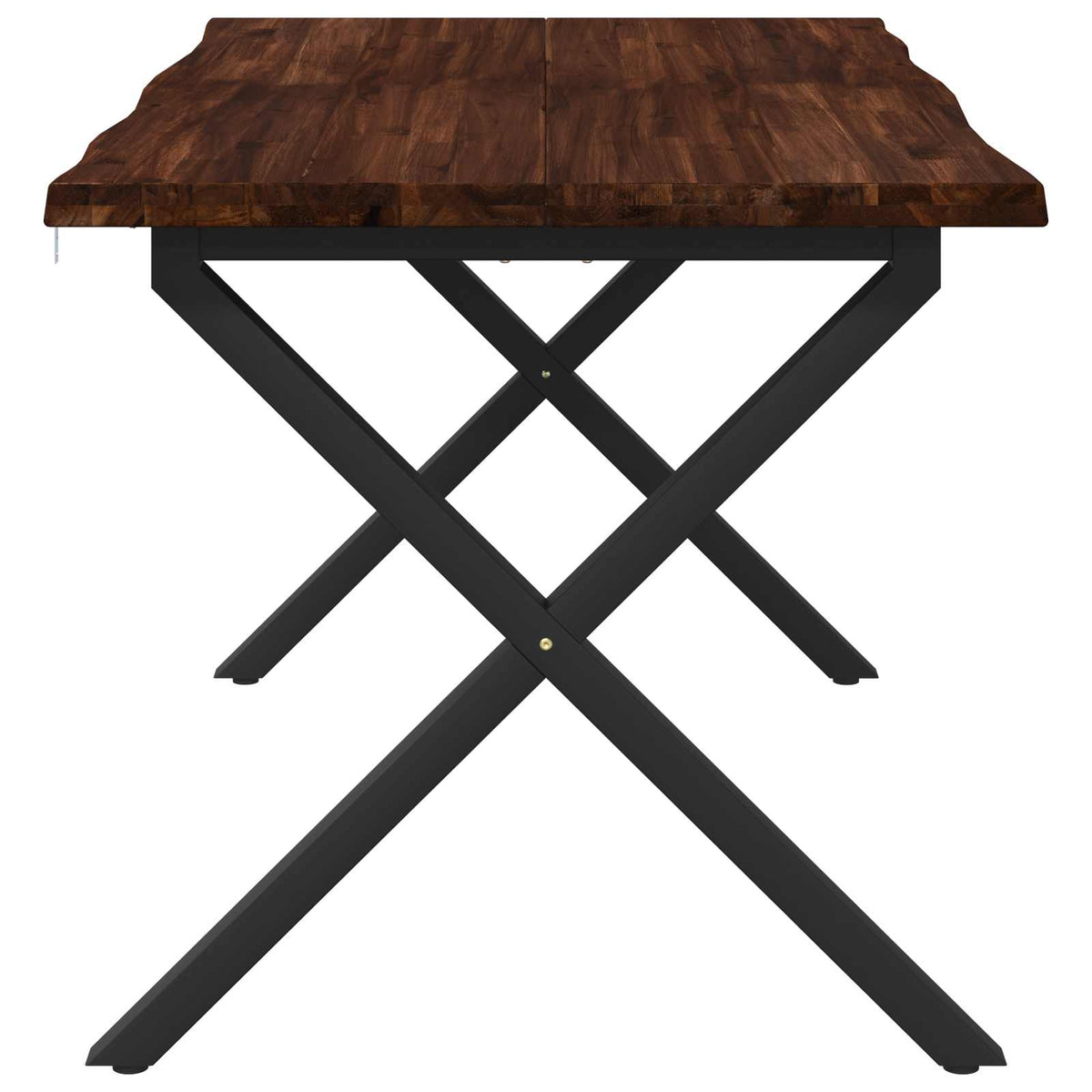 vidaXL Stół jadalny z naturalną krawędzią 140 x 80 x 75 cm Ciemny brąz