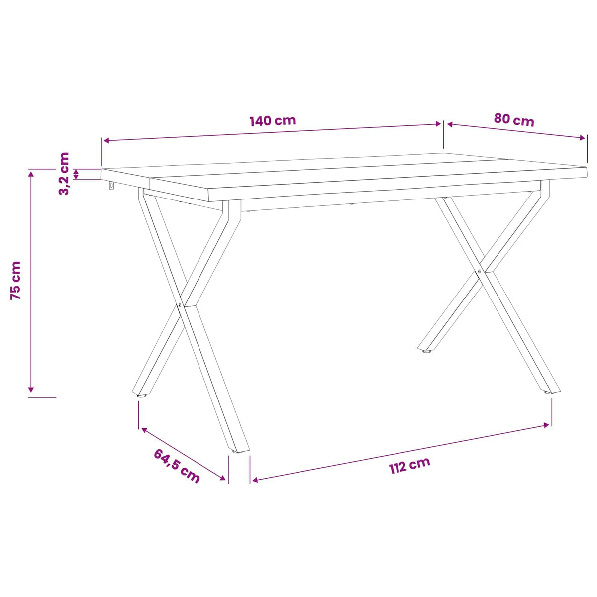 vidaXL Stół jadalny z naturalną krawędzią 140 x 80 x 75 cm Ciemny brąz