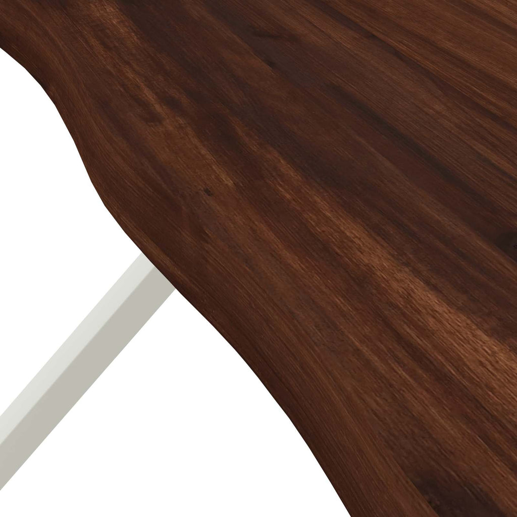 vidaXL Stół jadalny z naturalną krawędzią 140 x 80 x 75 cm Ciemny brąz