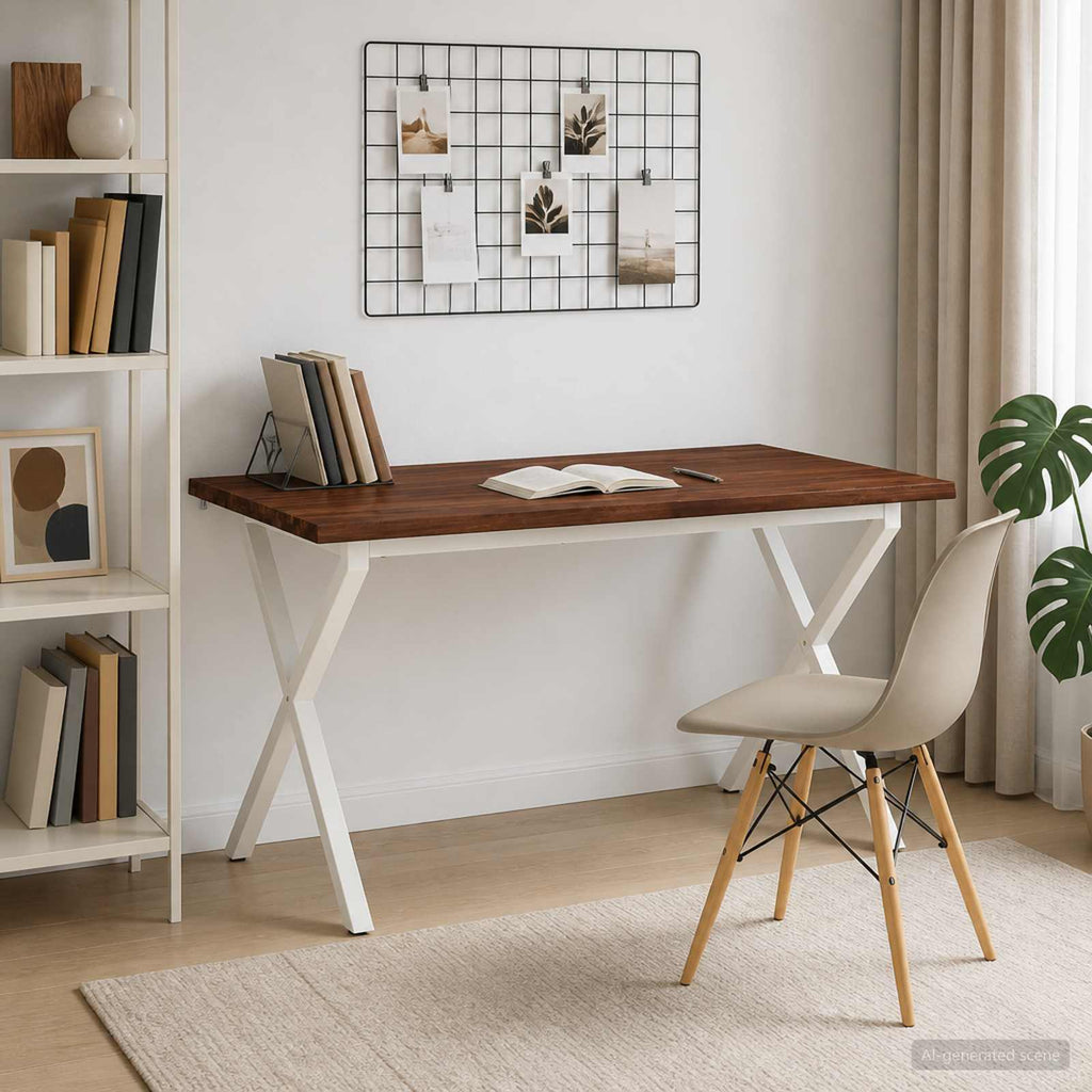 vidaXL Stół jadalny z naturalną krawędzią 140 x 80 x 75 cm Ciemny brąz