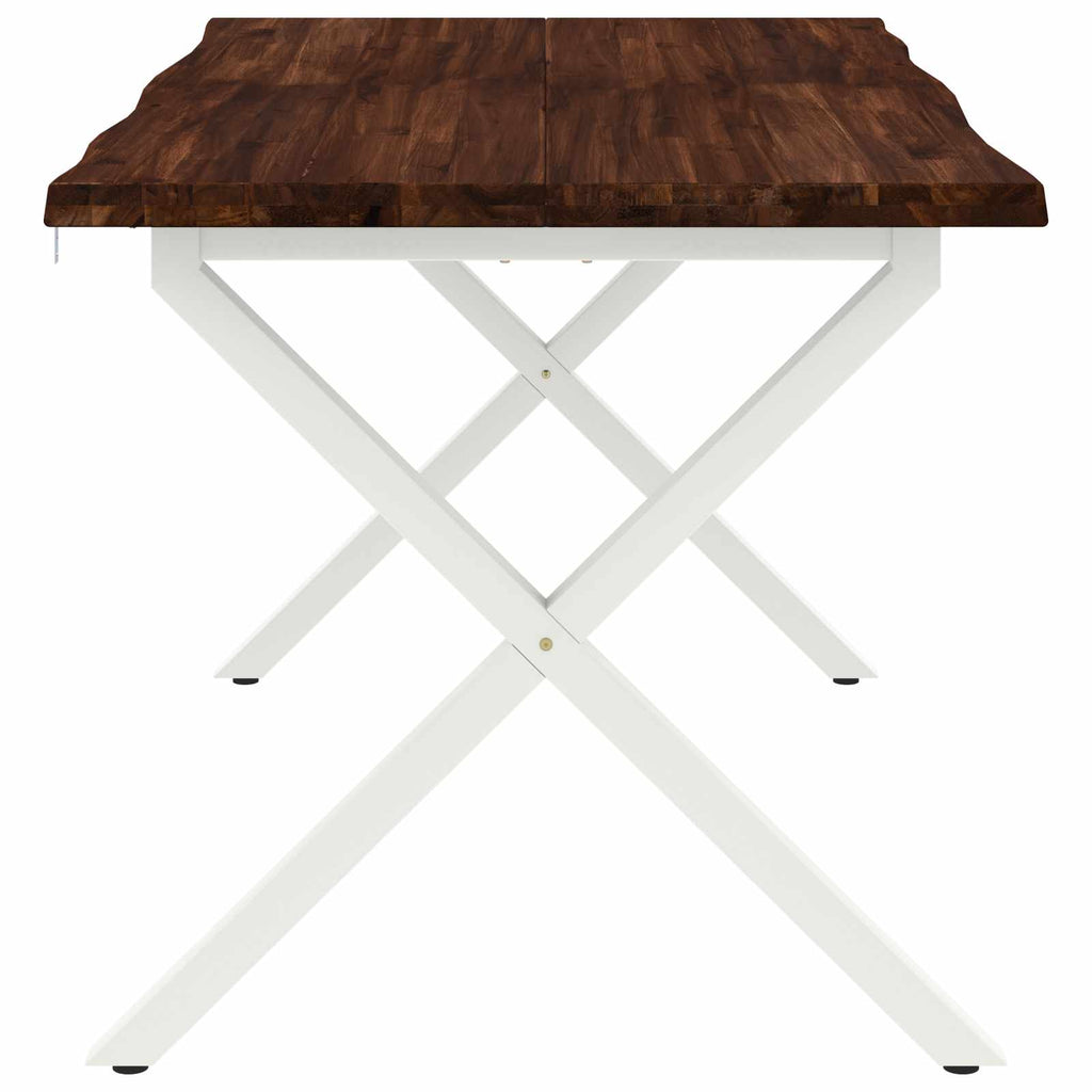 vidaXL Stół jadalny z naturalną krawędzią 140 x 80 x 75 cm Ciemny brąz