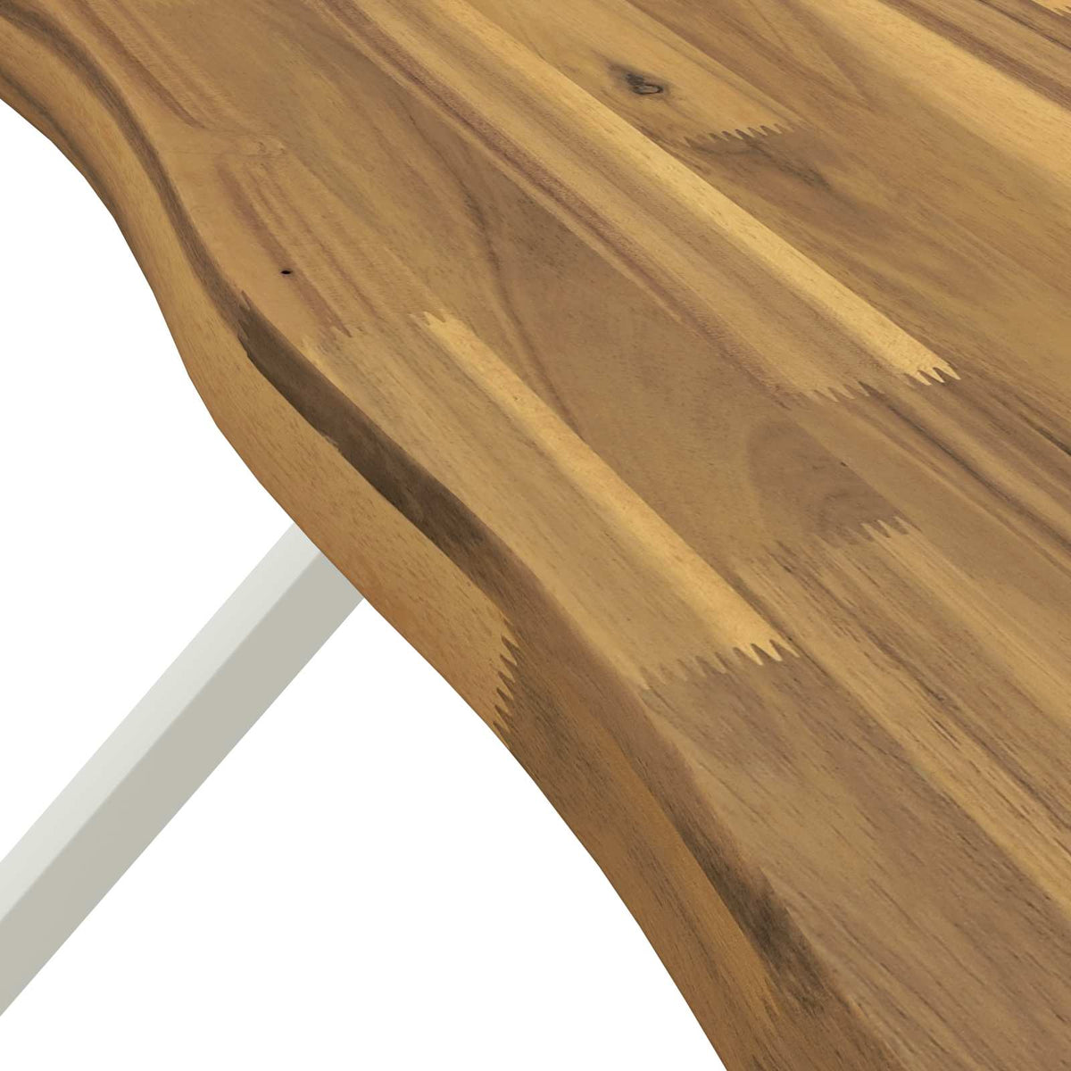 vidaXL Stół jadalny z naturalną krawędzią 140 x 80 x 75 cm Biały