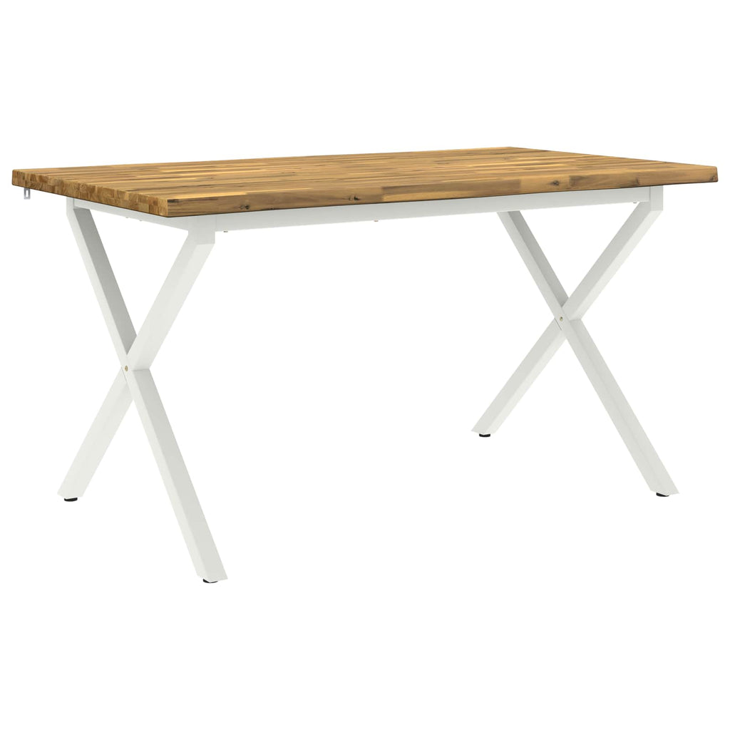 vidaXL Stół jadalny z naturalną krawędzią 140 x 80 x 75 cm Biały