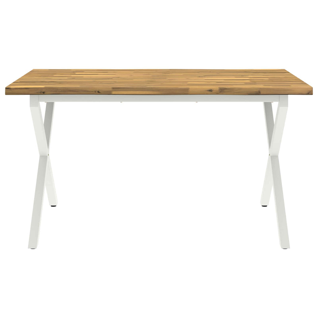vidaXL Stół jadalny z naturalną krawędzią 140 x 80 x 75 cm Biały