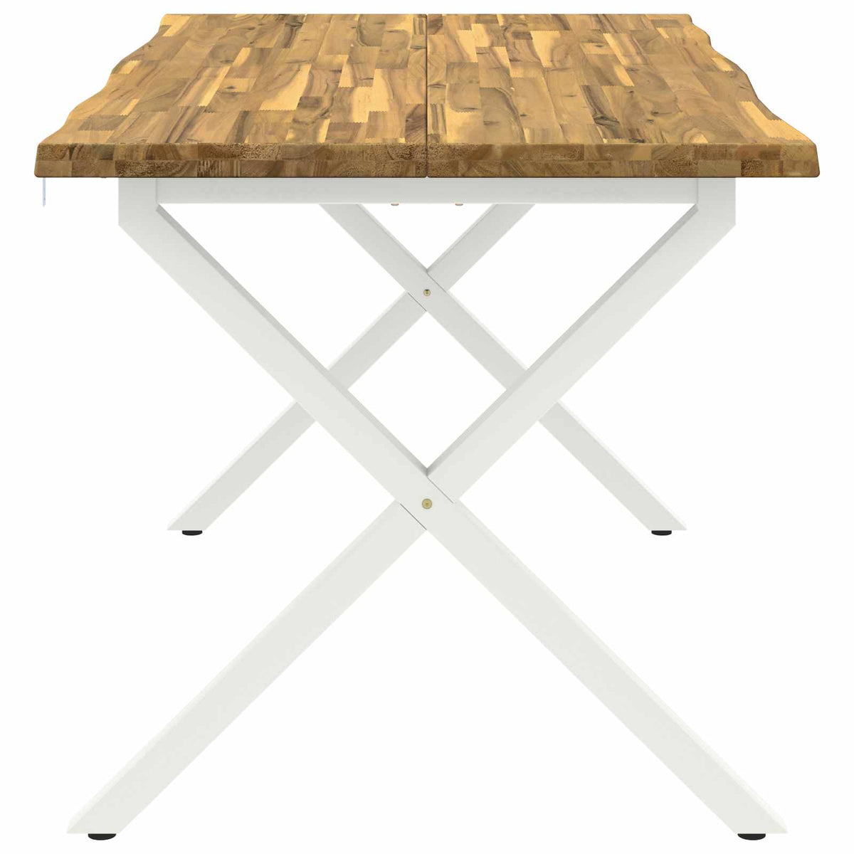 vidaXL Stół jadalny z naturalną krawędzią 140 x 80 x 75 cm Biały