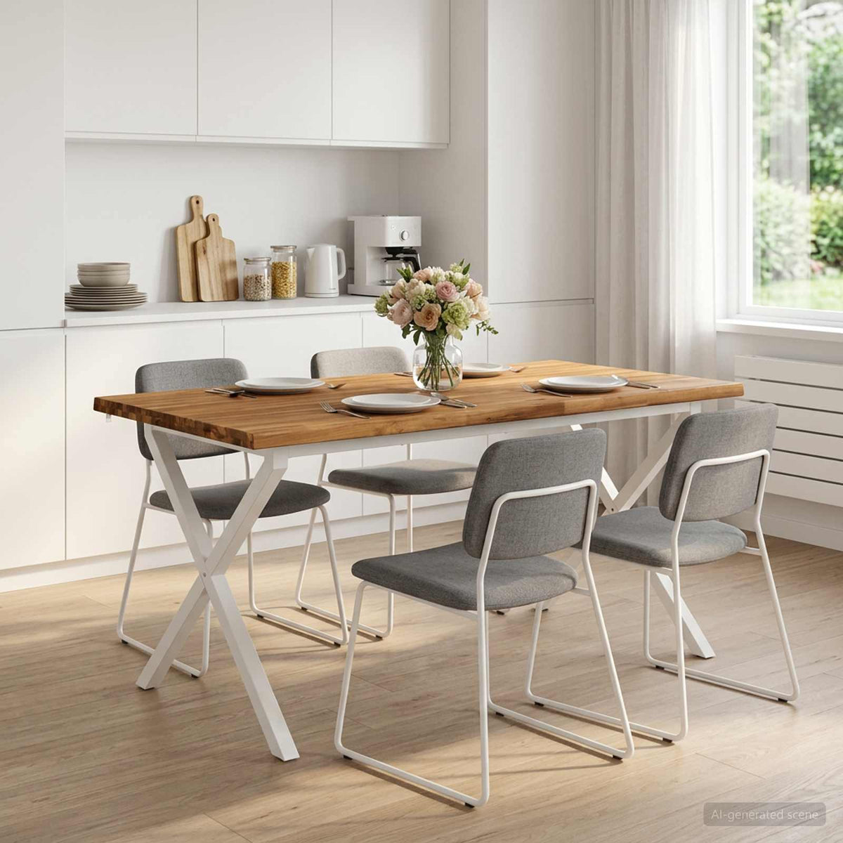 vidaXL Stół jadalny z naturalną krawędzią 160 x 80 x 75 cm naturalny