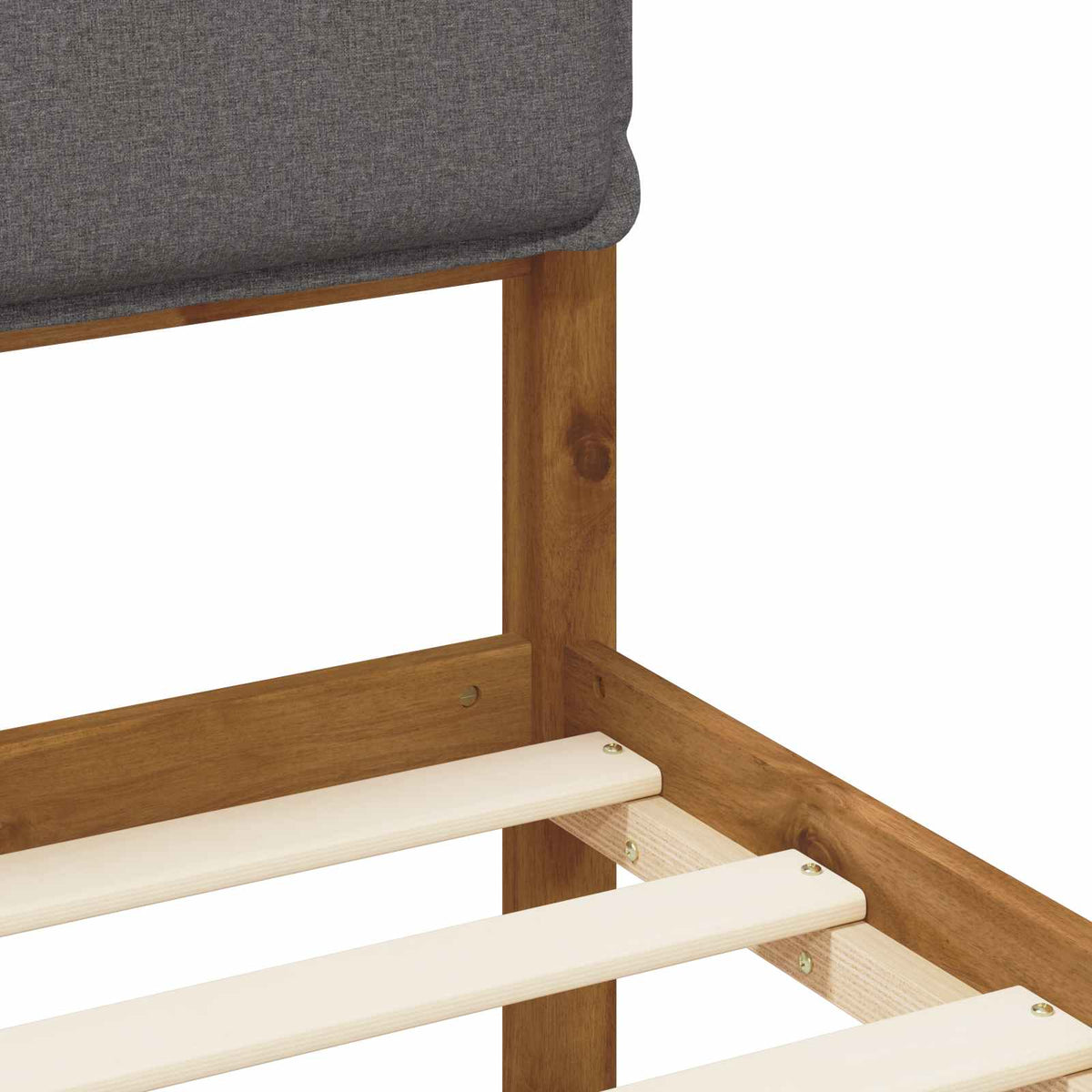 vidaXL Ramka łóżka z tapicerowanym wezgłowiem Naturalny i jasnoszary