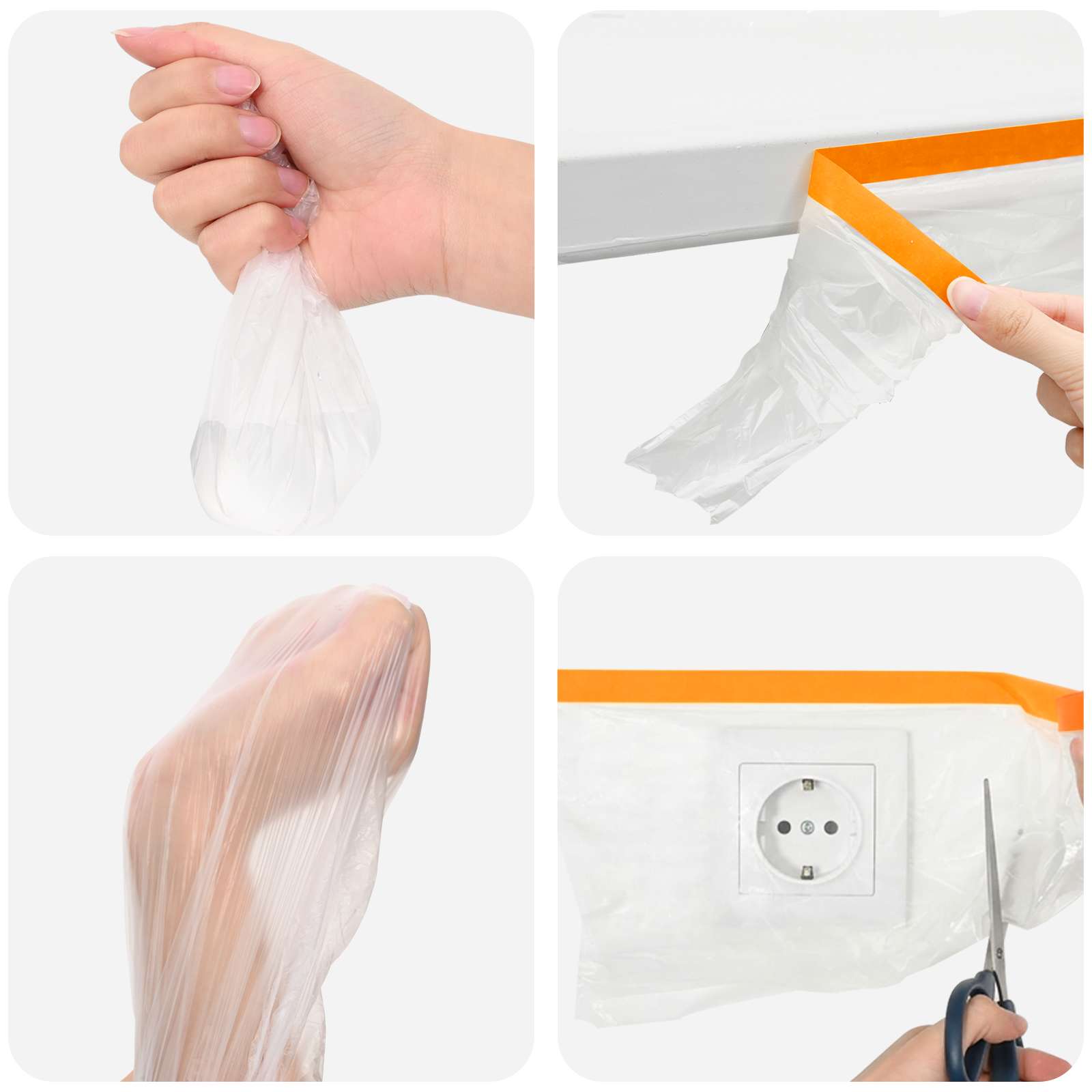 vidaXL Arkusz ochronny z taśmą klejącą 12 pcs 30 x 3300 cm HDPE