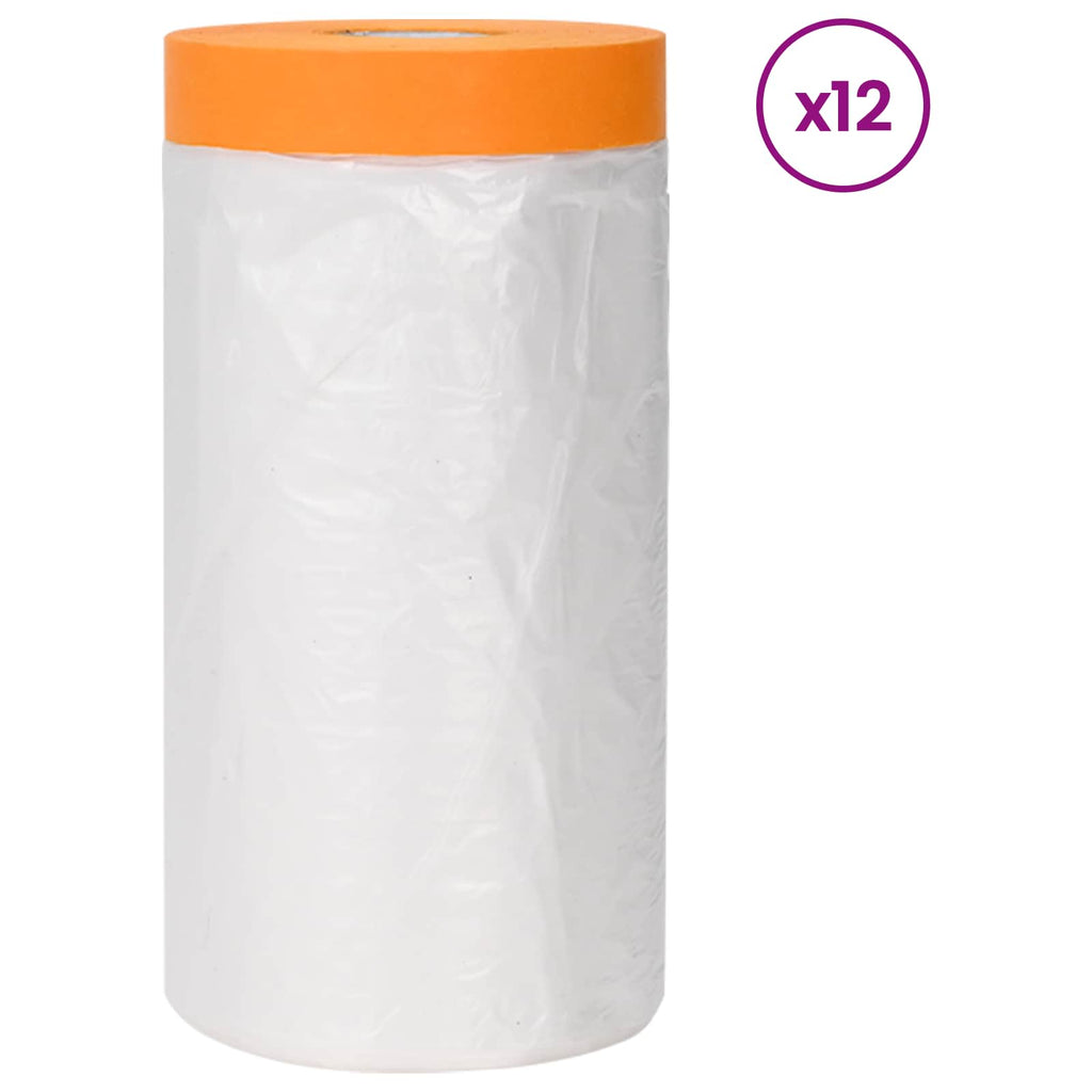 vidaXL Arkusz ochronny z taśmą klejącą 12 pcs 140 x 3300 cm HDPE