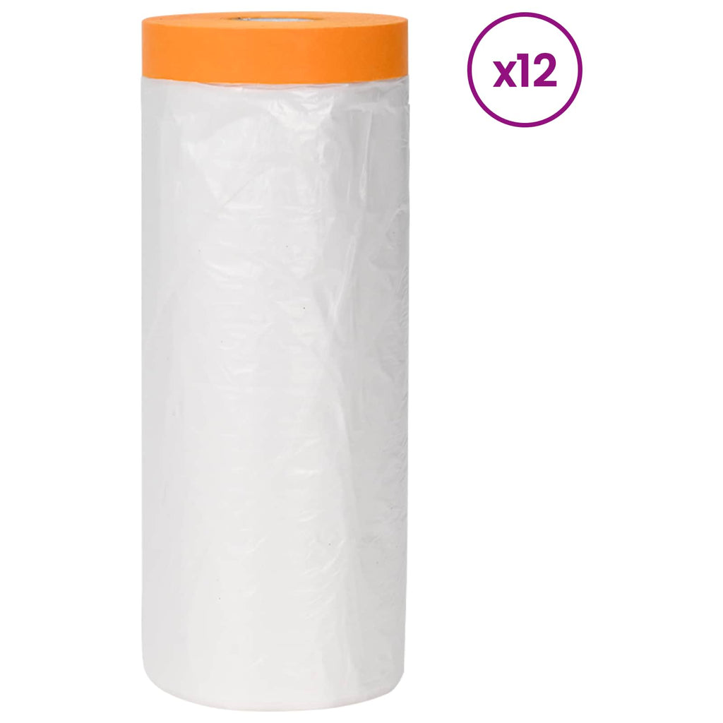 vidaXL Arkusz ochronny z taśmą klejącą 12 pcs 210 x 2000 cm HDPE