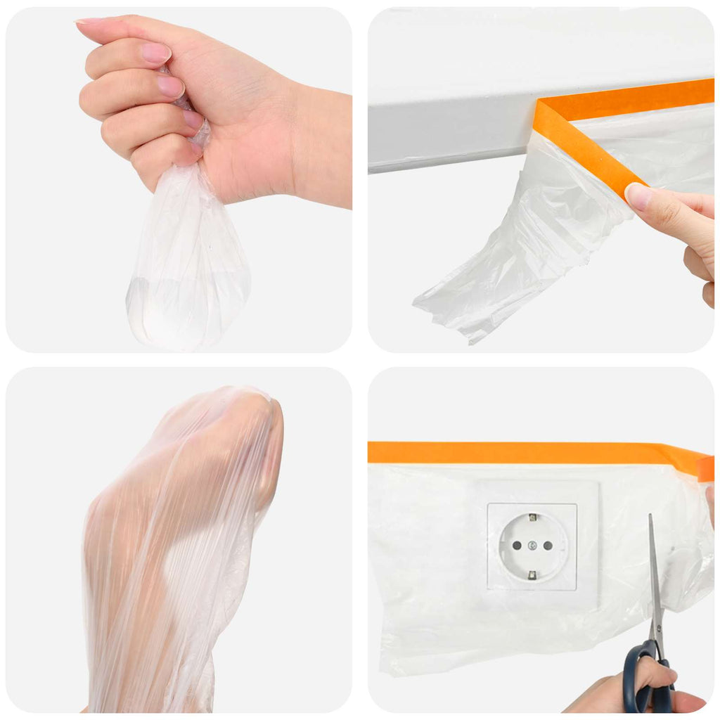 vidaXL Arkusz ochronny z taśmą klejącą 12 pcs 240 x 2000 cm HDPE