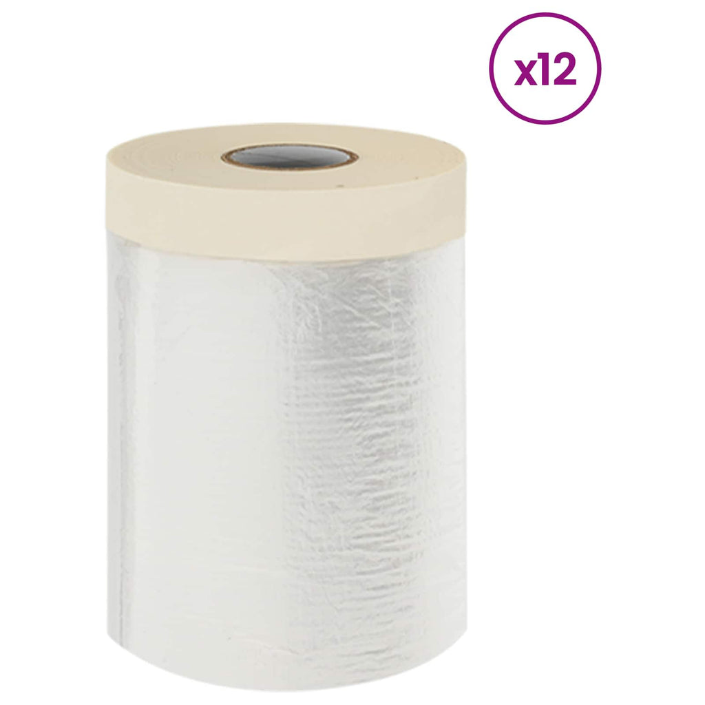 vidaXL Arkusz ochronny z taśmą klejącą 12 pcs 55 x 3300 cm HDPE