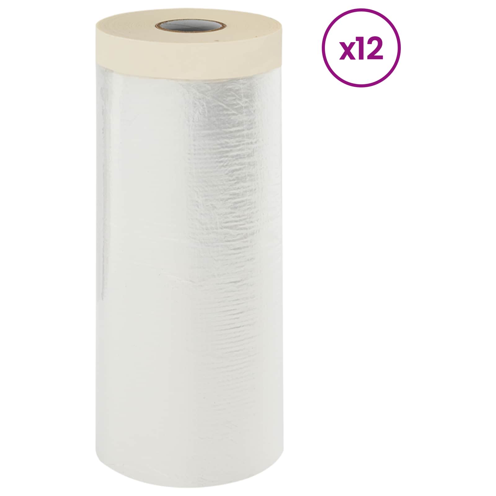 vidaXL Arkusz ochronny z taśmą klejącą 12 pcs 110 x 3300 cm HDPE