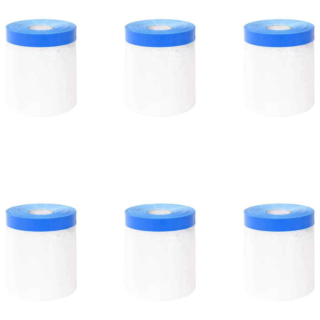 vidaXL Folia maskująca z taśmą klejącą 6 pcs Przezroczysty i niebieski