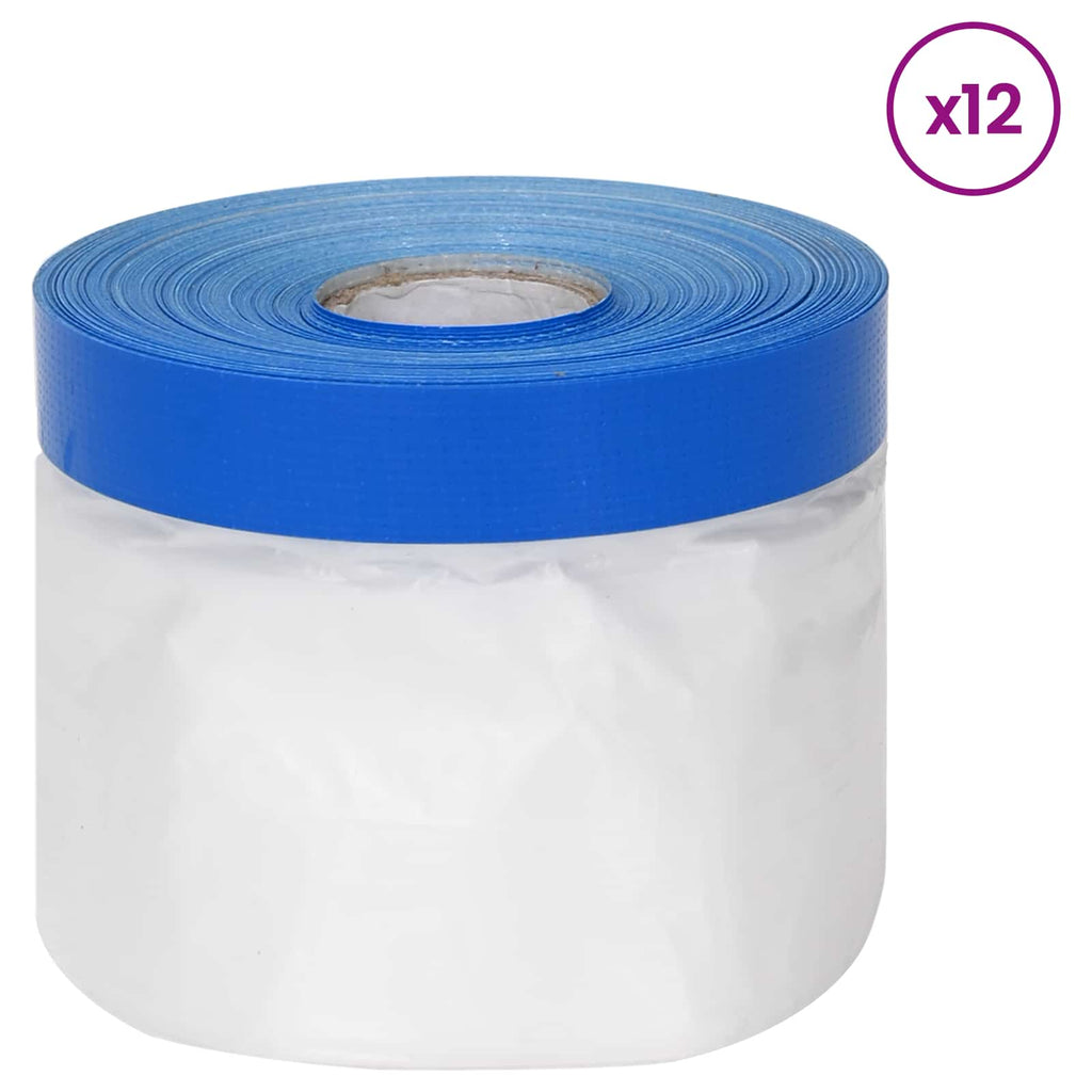 vidaXL Folia maskująca z taśmą klejącą 12 pcs