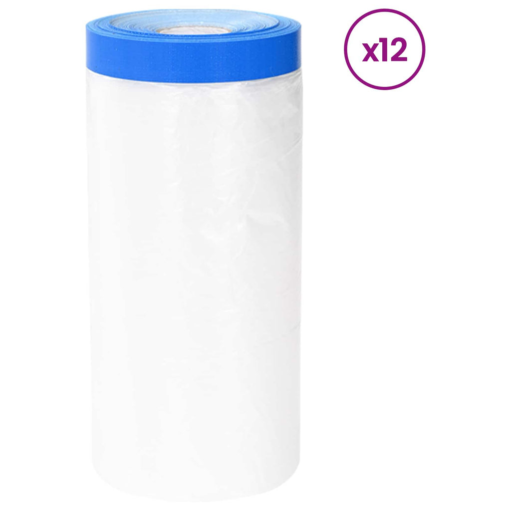 vidaXL Folia maskująca z taśmą klejącą 12 pcs