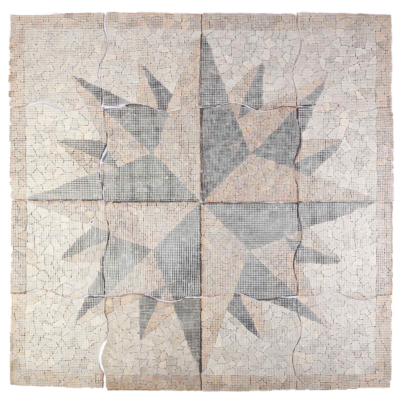 vidaXL Mozaikowe płytki z wzorem wiatru Wielokolorowe 120 x 120 cm