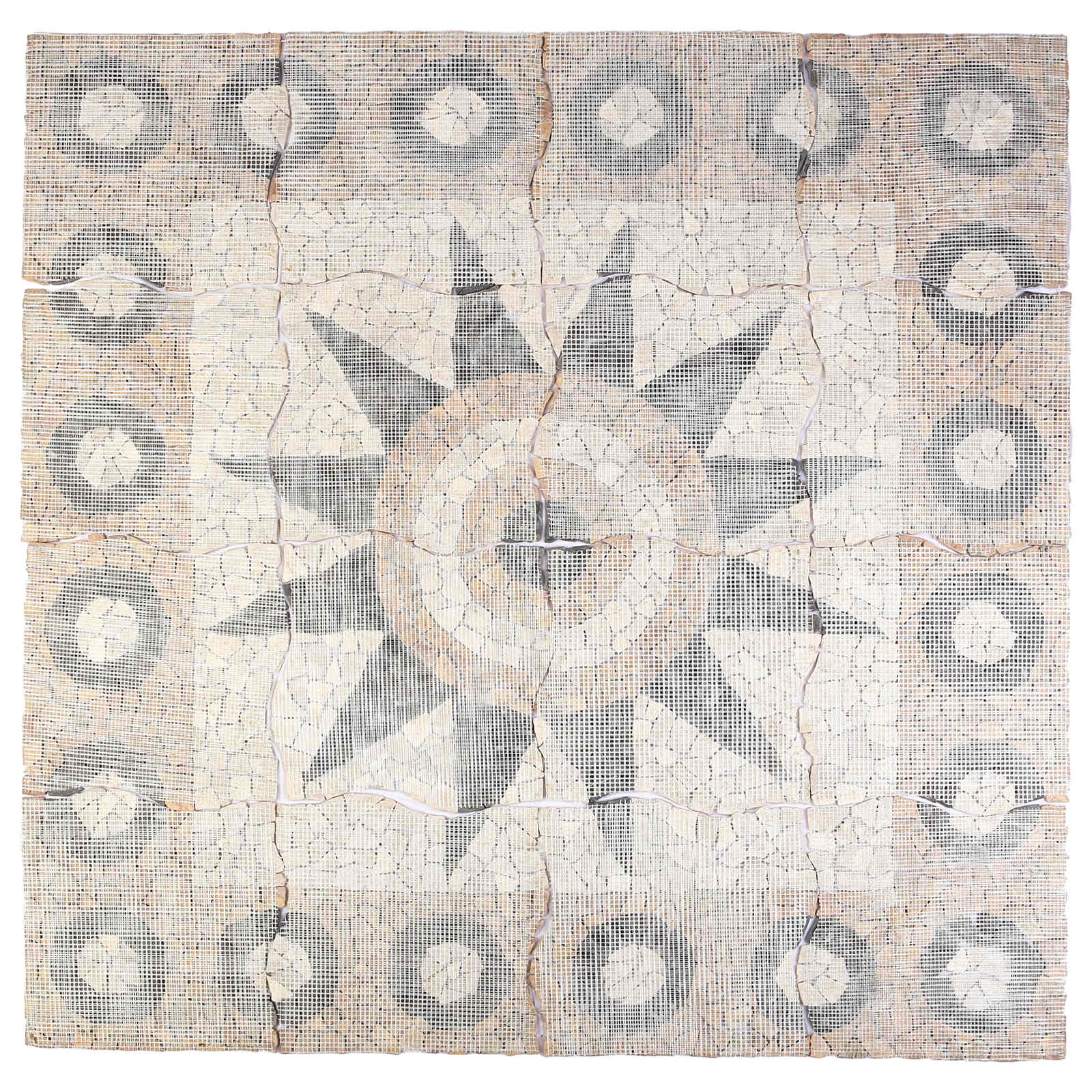 vidaXL Wzór Kwiatów z Płytek Mozaikowych Wielokolorowe 120 x 120 cm