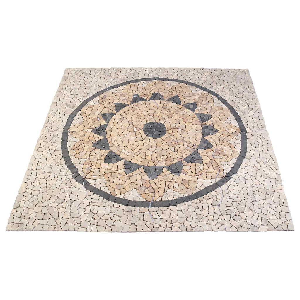 vidaXL Mozaika-Słonecznik Wielokolorowe 120 x 120 cm Marmur