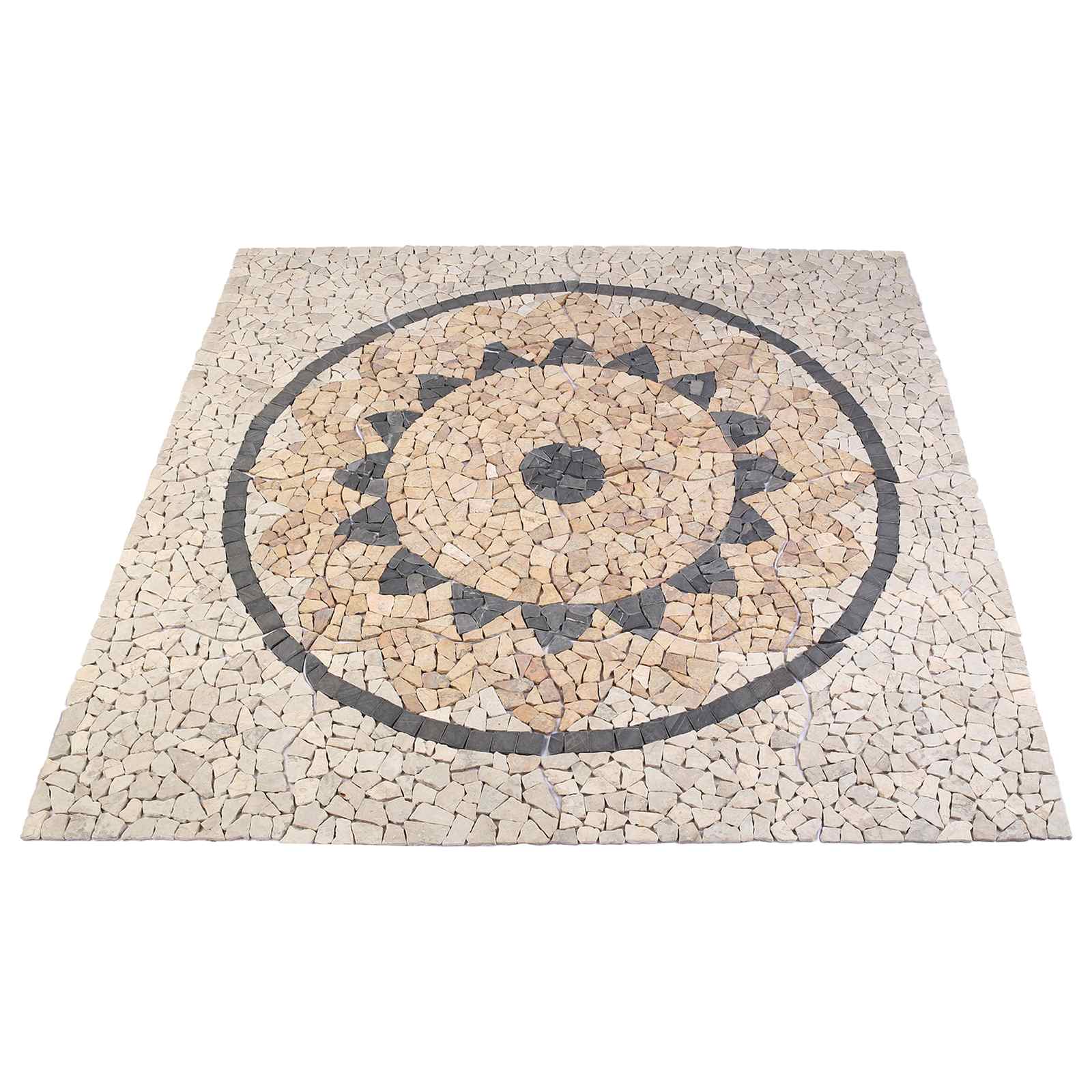 vidaXL Mozaika-Słonecznik Wielokolorowe 120 x 120 cm Marmur