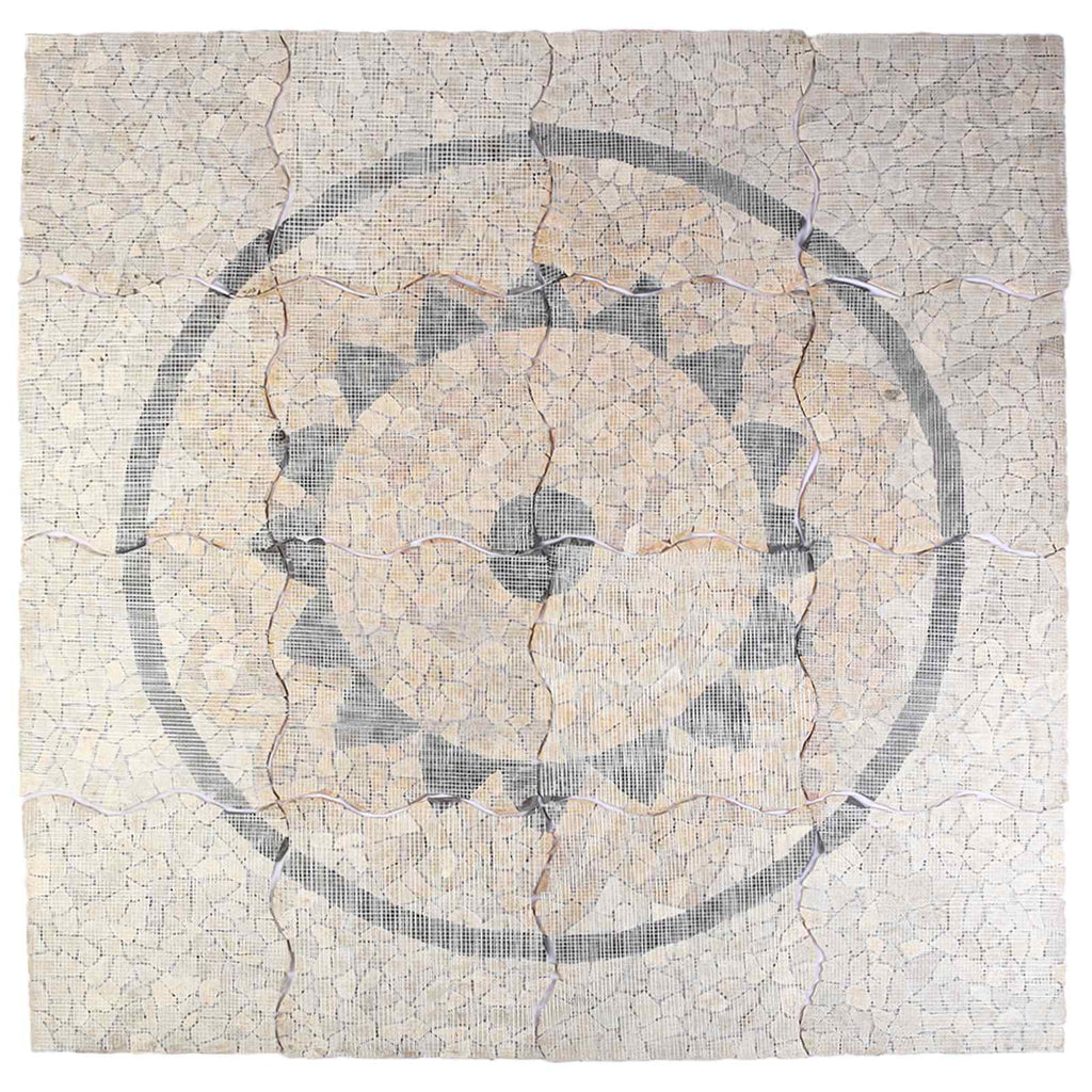vidaXL Mozaika-Słonecznik Wielokolorowe 120 x 120 cm Marmur