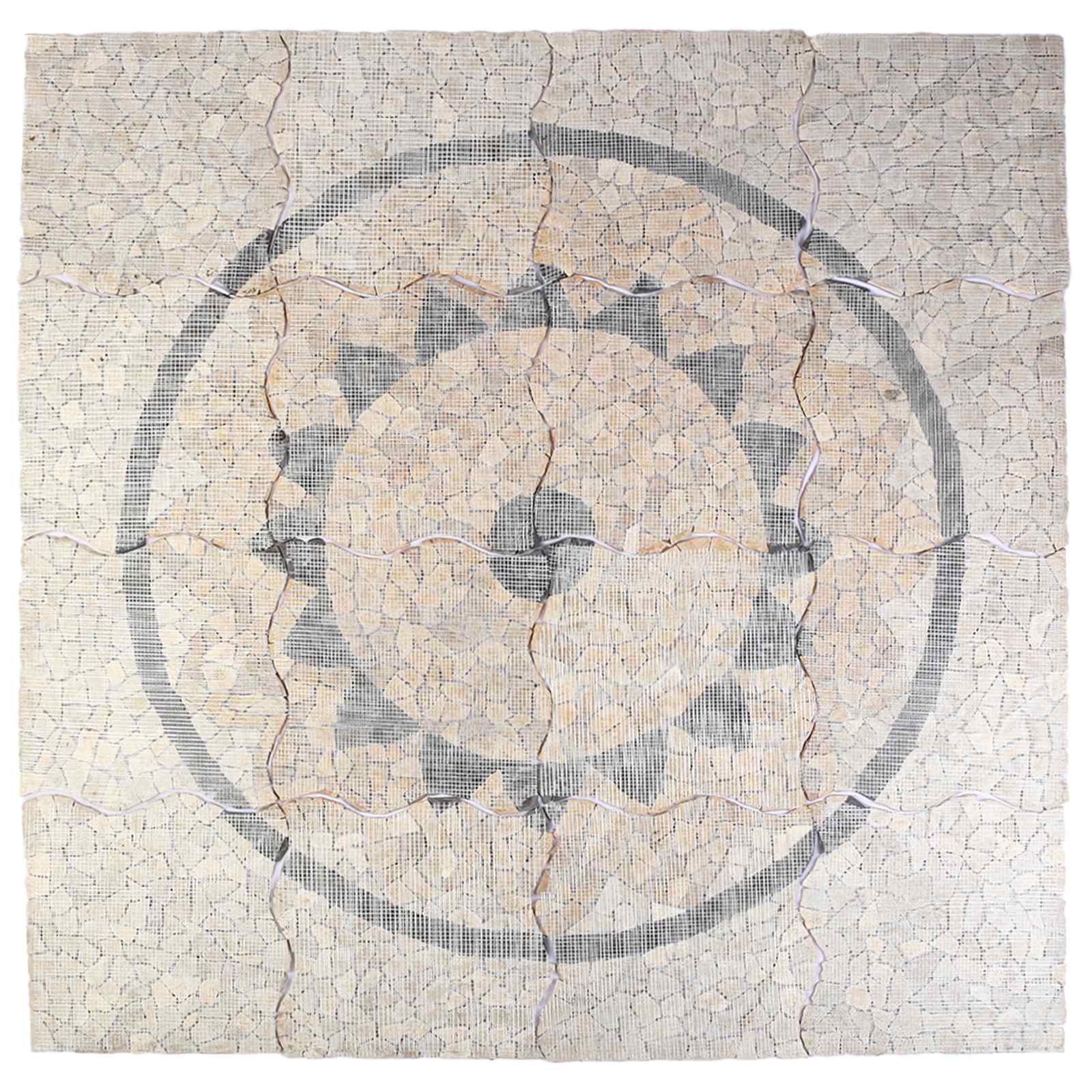 vidaXL Mozaika-Słonecznik Wielokolorowe 120 x 120 cm Marmur