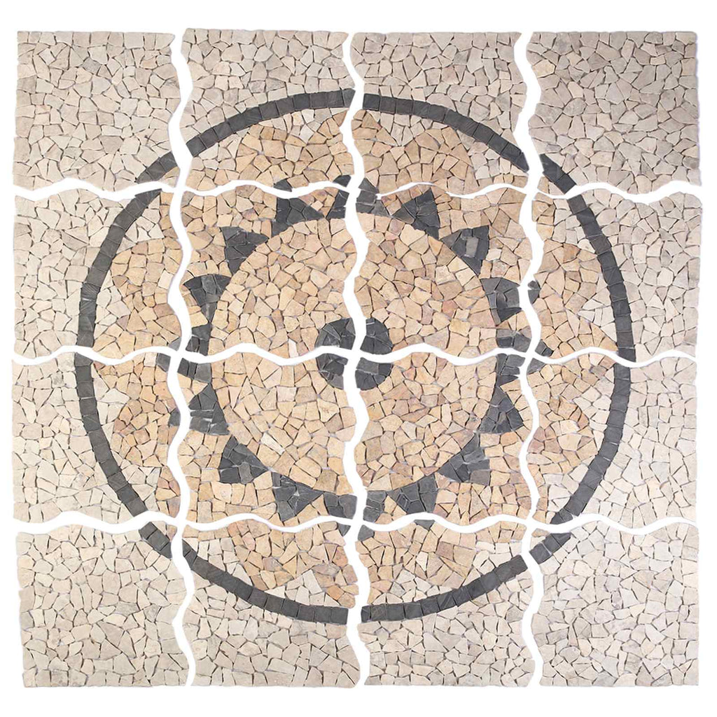 vidaXL Mozaika-Słonecznik Wielokolorowe 120 x 120 cm Marmur