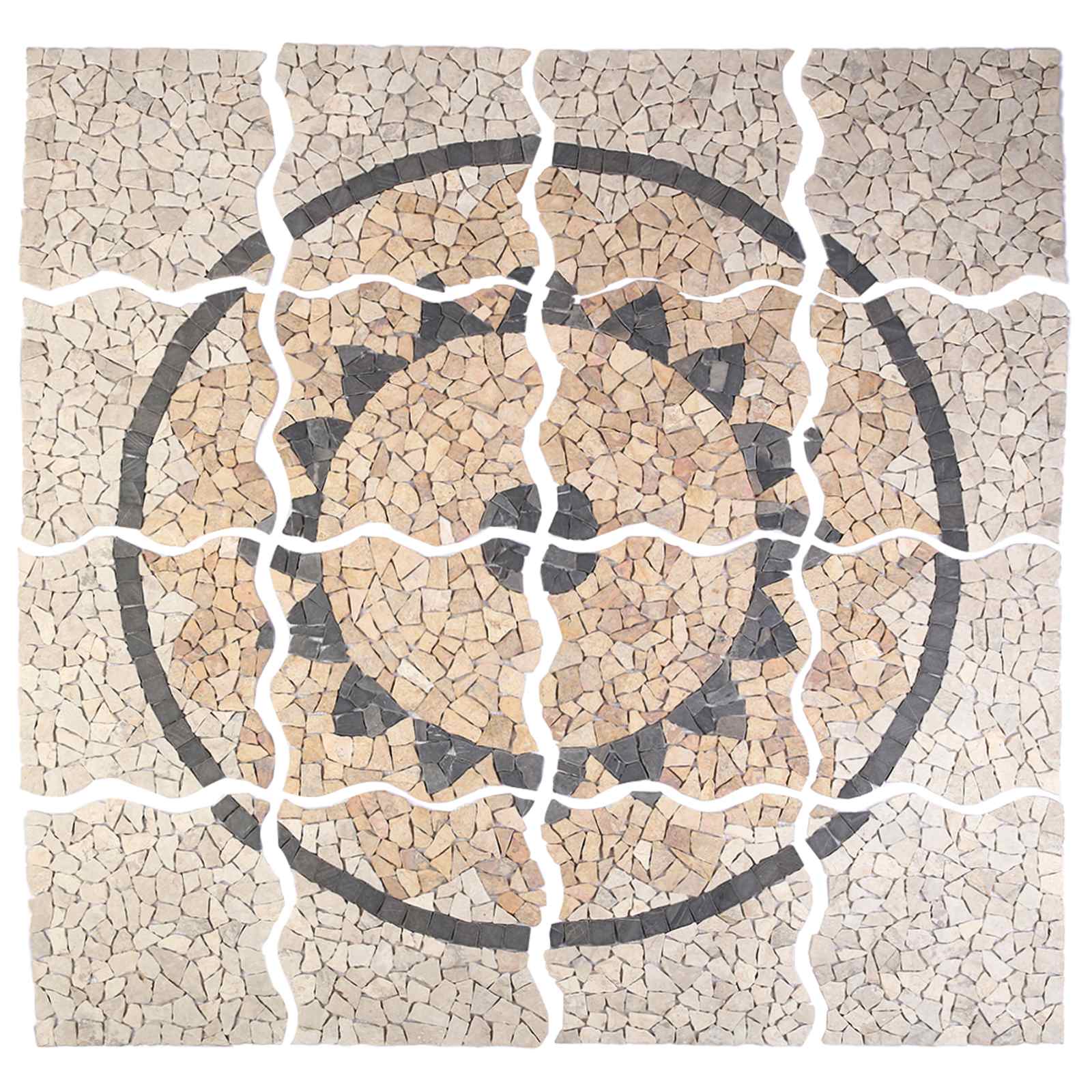 vidaXL Mozaika-Słonecznik Wielokolorowe 120 x 120 cm Marmur