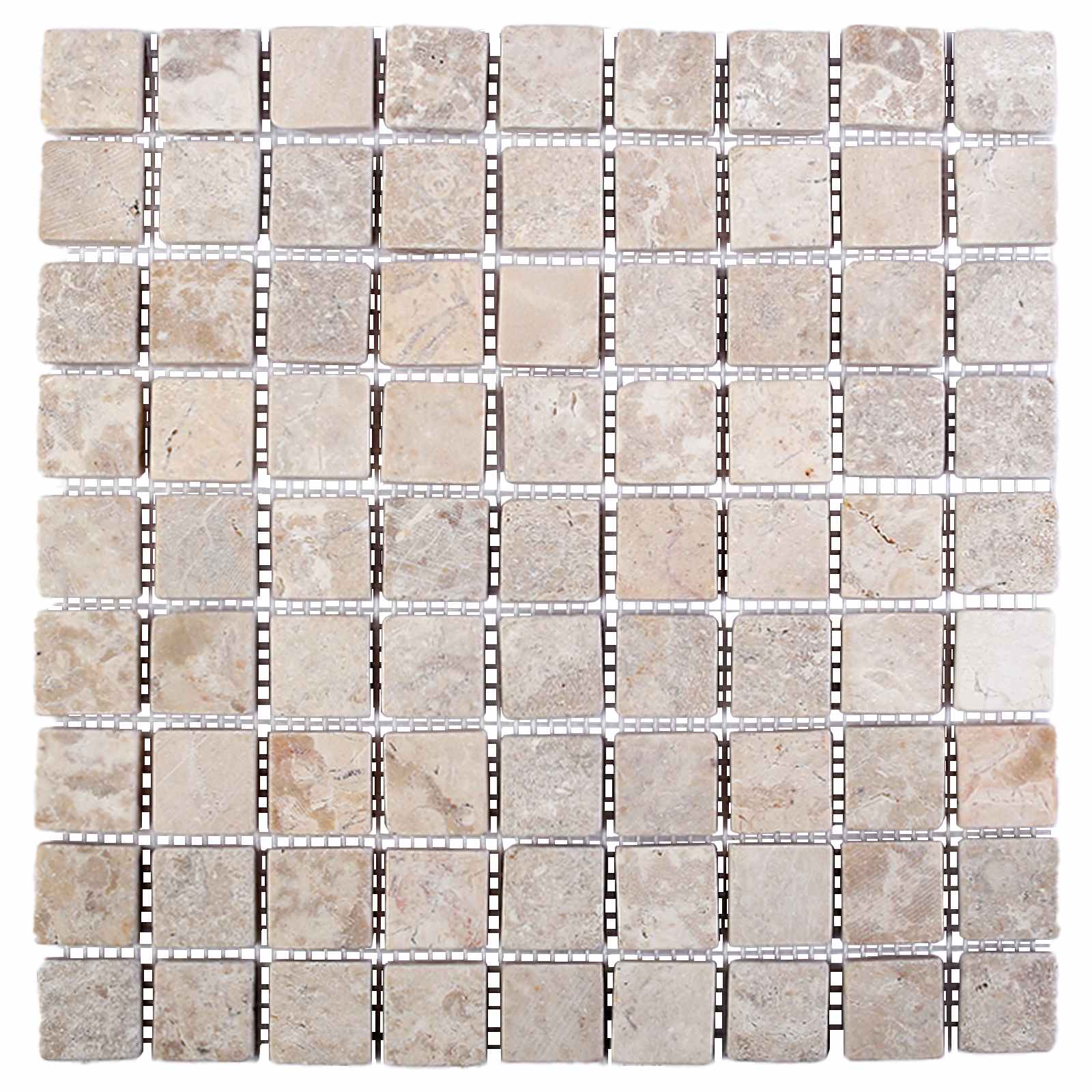 vidaXL Płytki Mozaikowe kremowy 30 x 30 cm Marmur