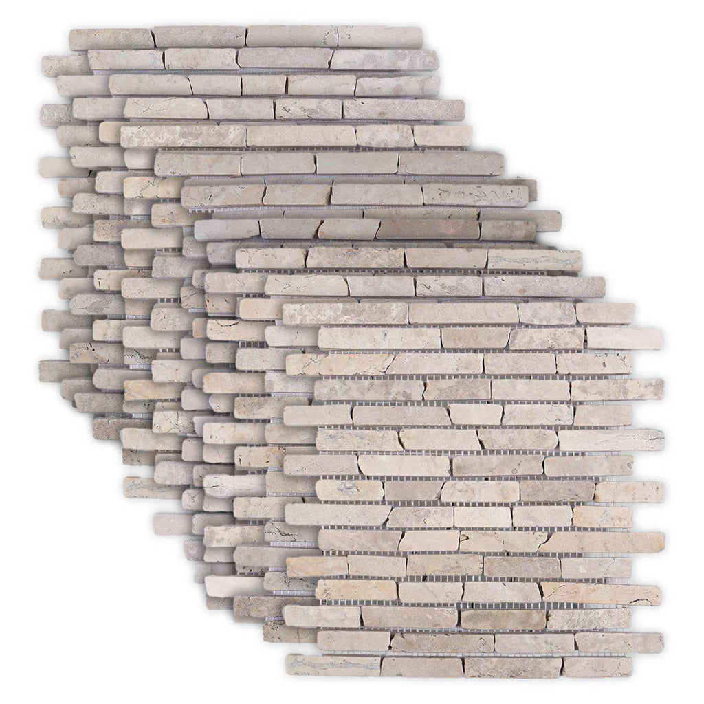 vidaXL Płytki Mozaikowe kremowy 30 x 30 cm Marmur