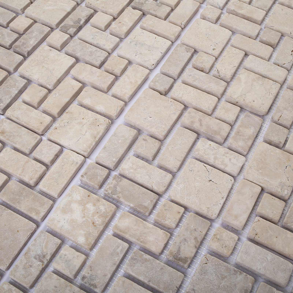 vidaXL Płytki Mozaikowe kremowy 30 x 30 cm Marmur