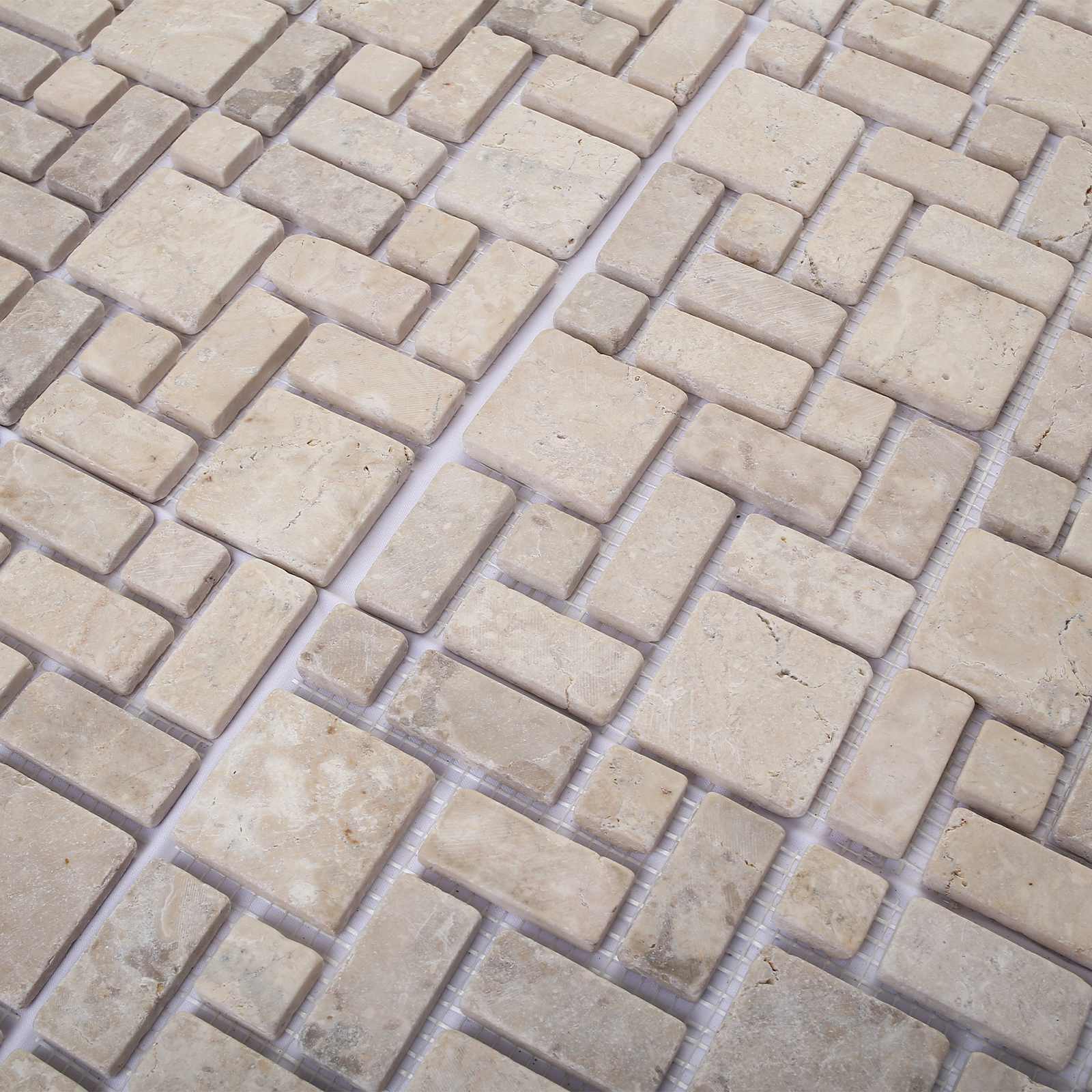 vidaXL Płytki Mozaikowe kremowy 30 x 30 cm Marmur