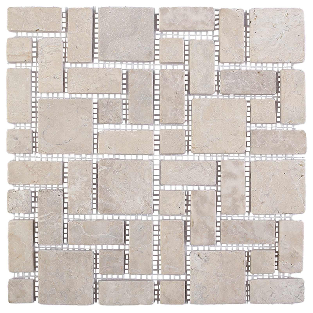 vidaXL Płytki Mozaikowe kremowy 30 x 30 cm Marmur