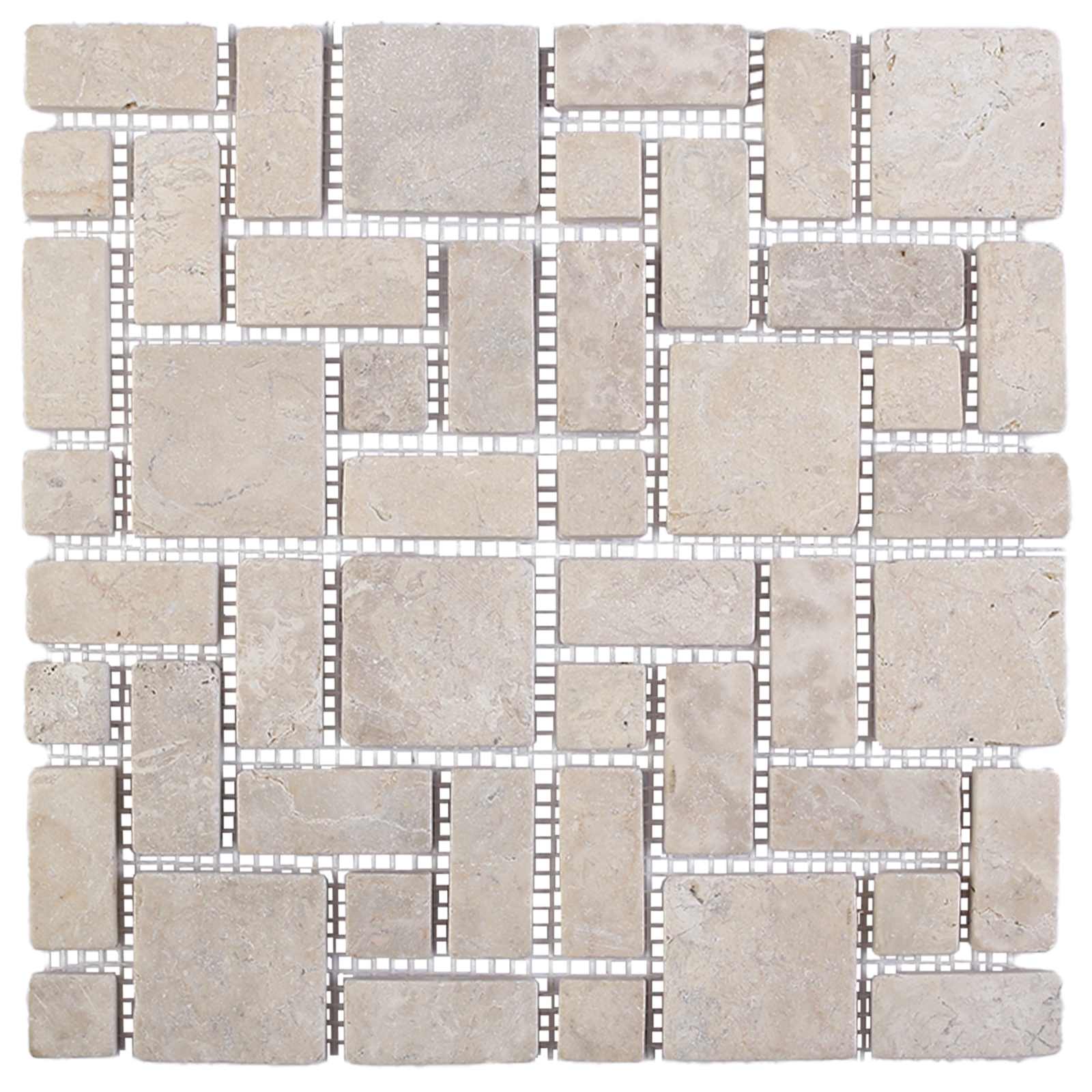 vidaXL Płytki Mozaikowe kremowy 30 x 30 cm Marmur