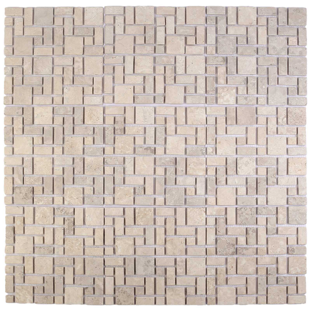 vidaXL Płytki Mozaikowe kremowy 30 x 30 cm Marmur