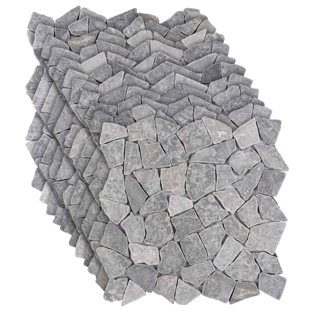vidaXL Płytki Mozaikowe jasnoszary 30 x 30 cm Marmur