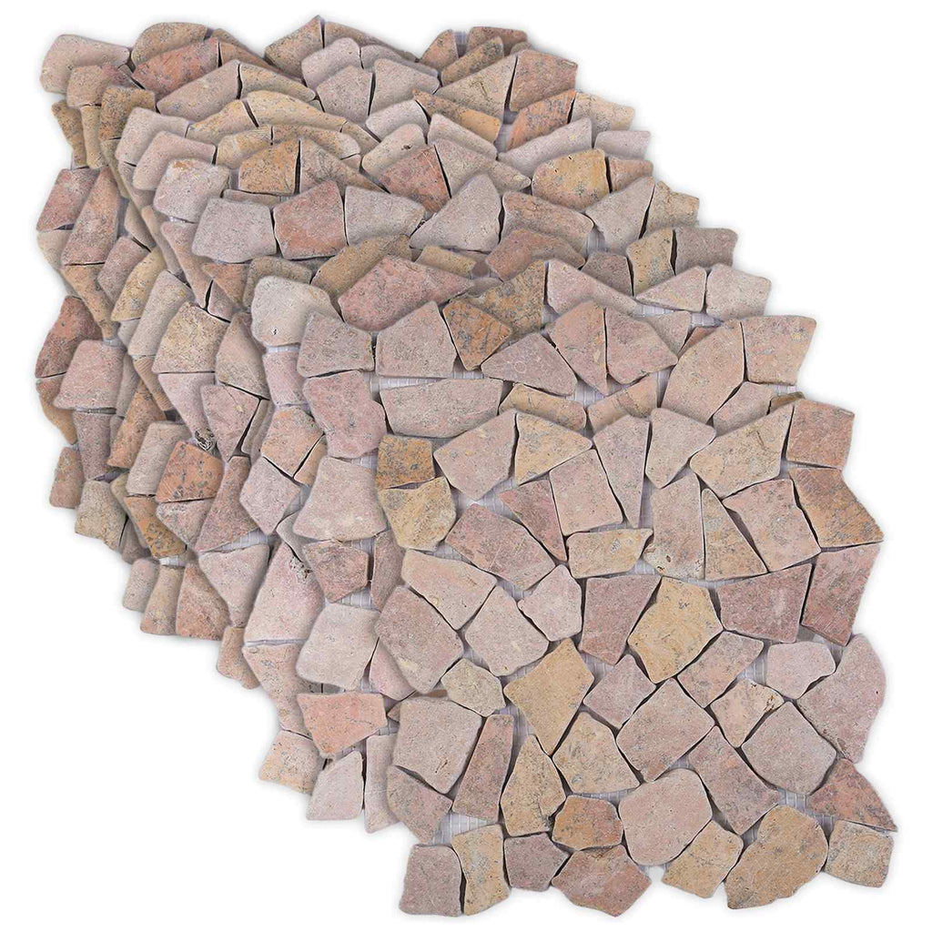 vidaXL Płytki Mozaikowe czerwony 30 x 30 cm Marmur